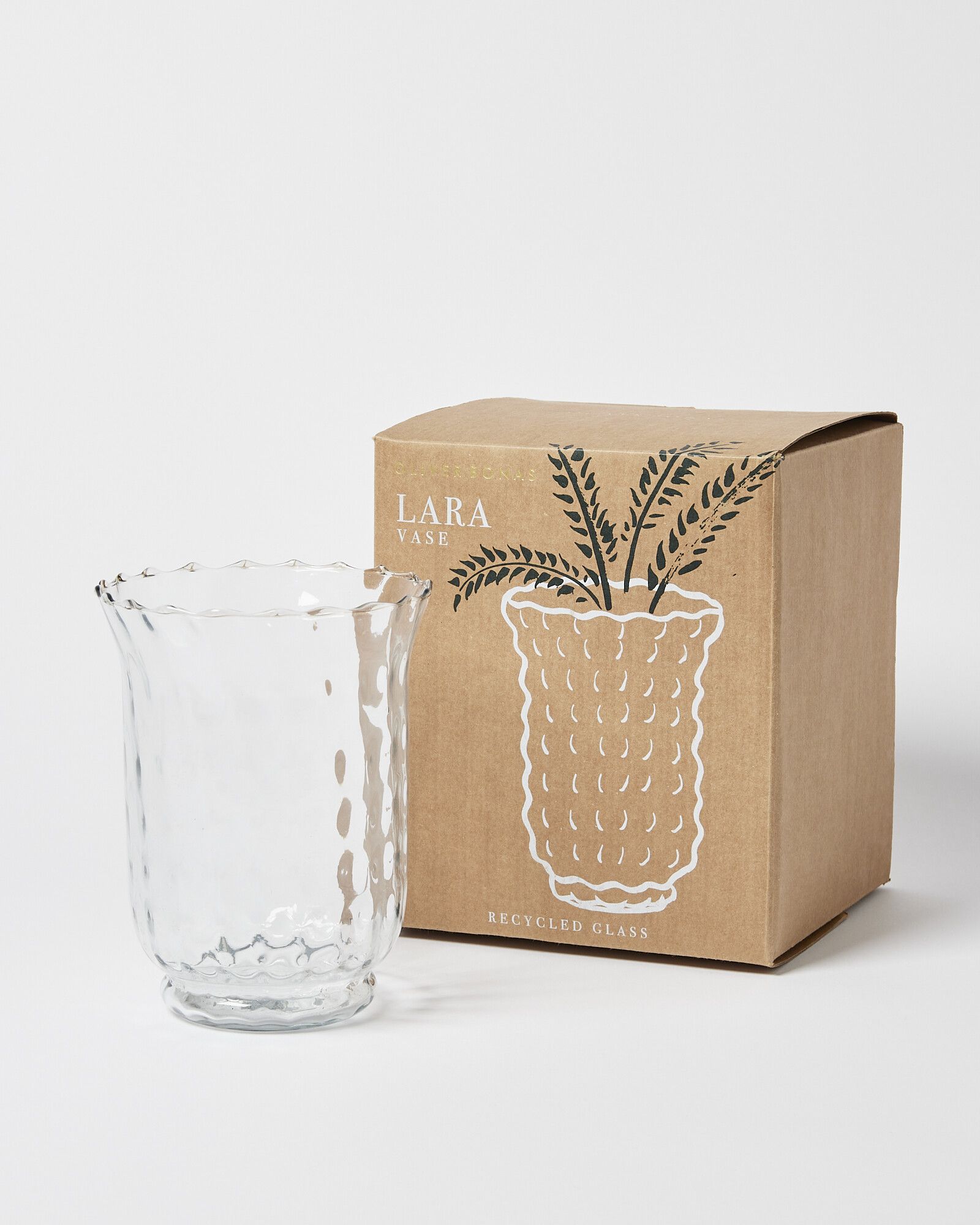 Lara Clear Recycled Glass Vase Oliver Bonas