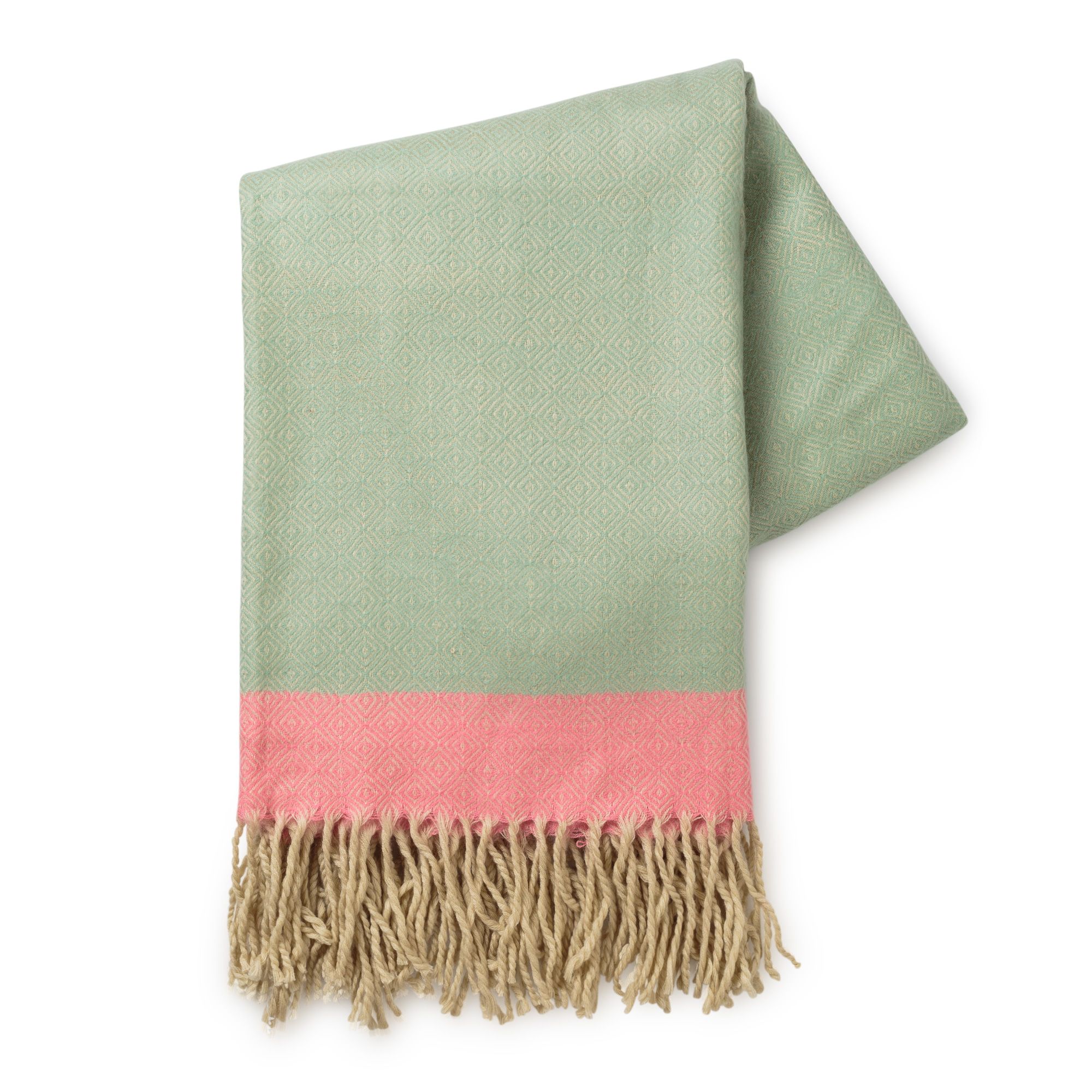 Jade Geo Throw with Tassels