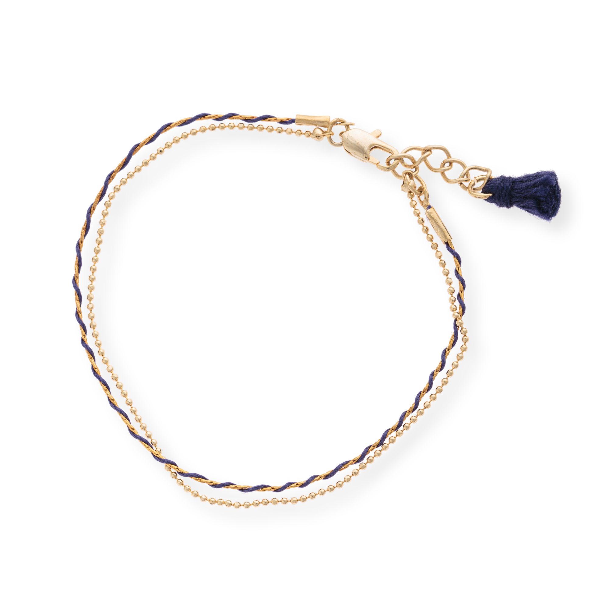 Nica Wrapped Double Chain & Tassel Bracelet | Oliver Bonas