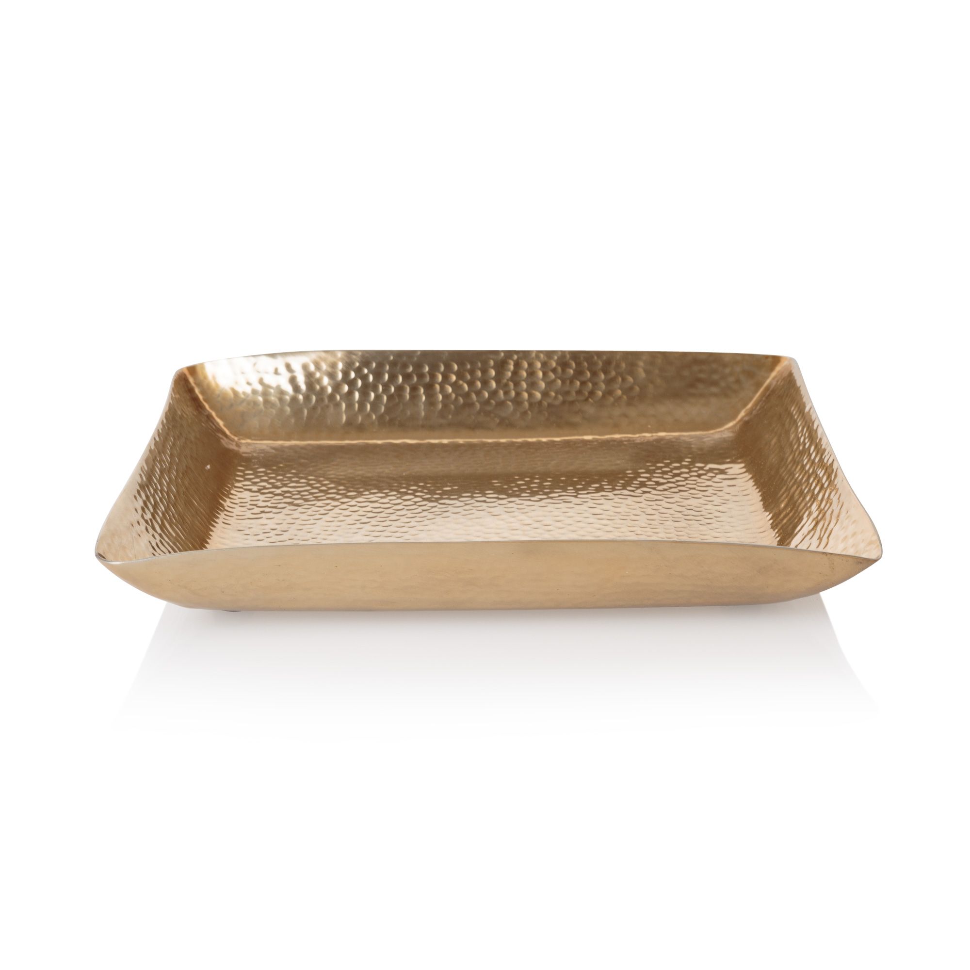 Gold Square Hammered Tray | Oliver Bonas