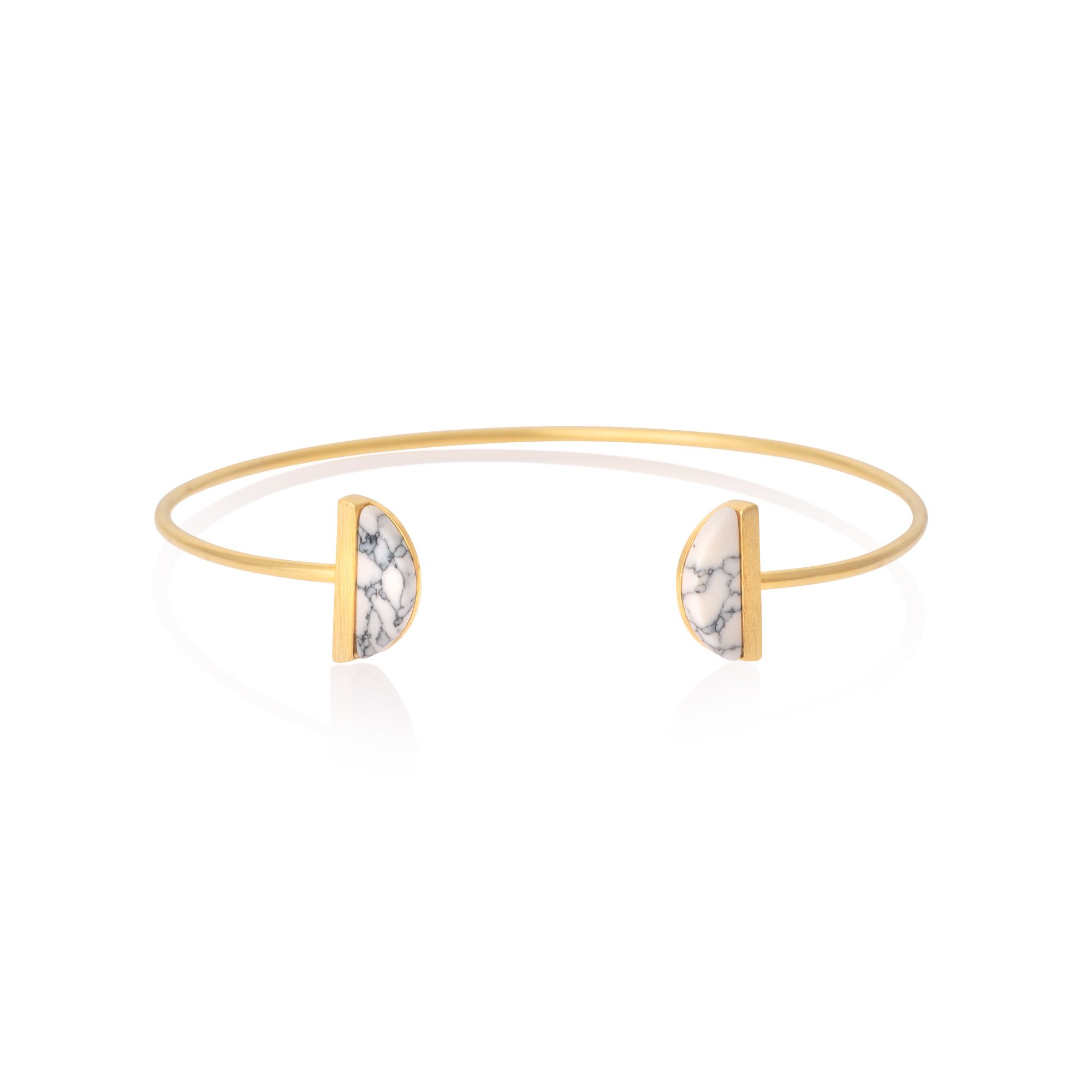 Adra Semi Circle Howlite Bangle | Oliver Bonas