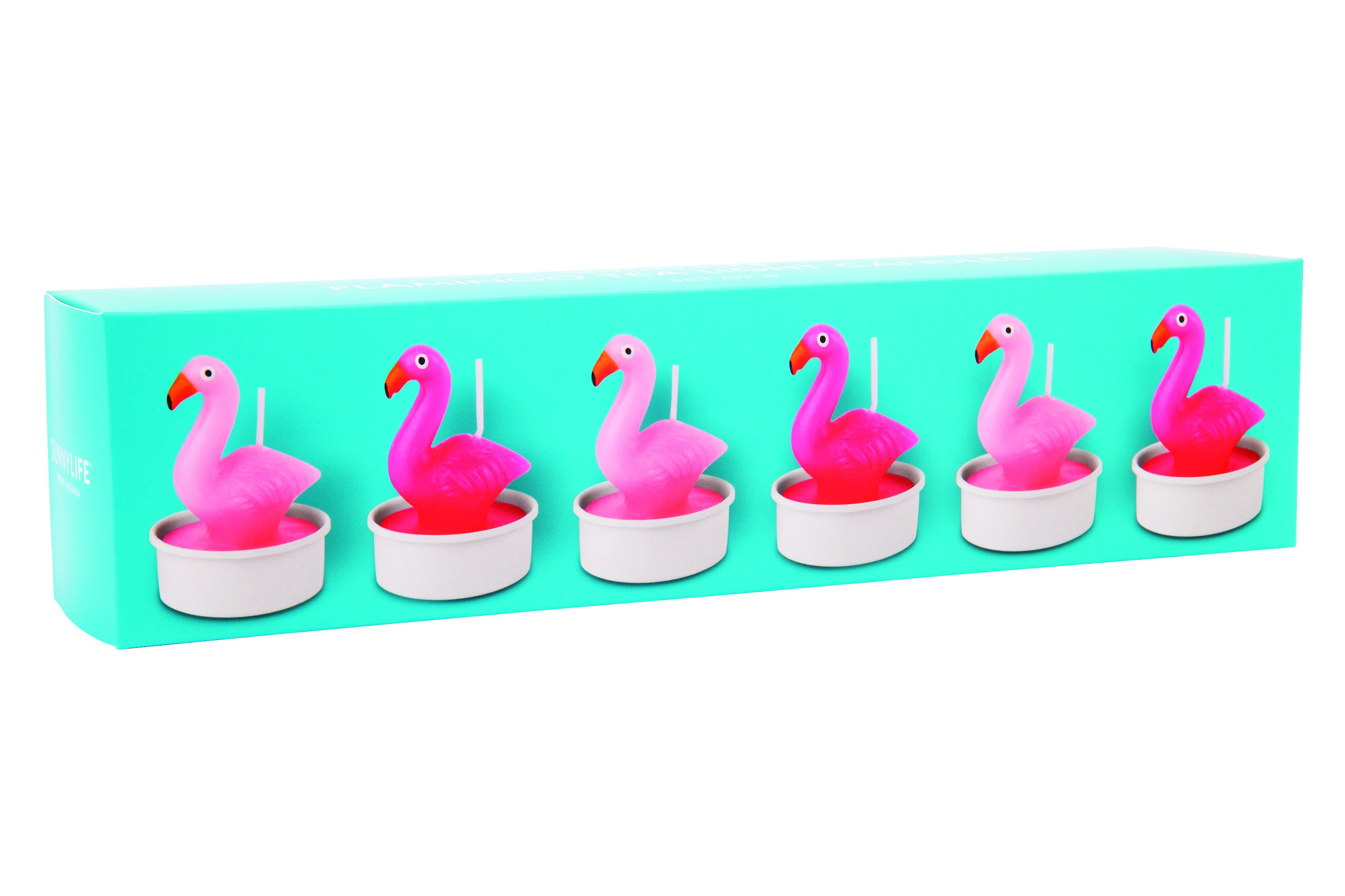 Set of Six Flamingo Candles Oliver Bonas