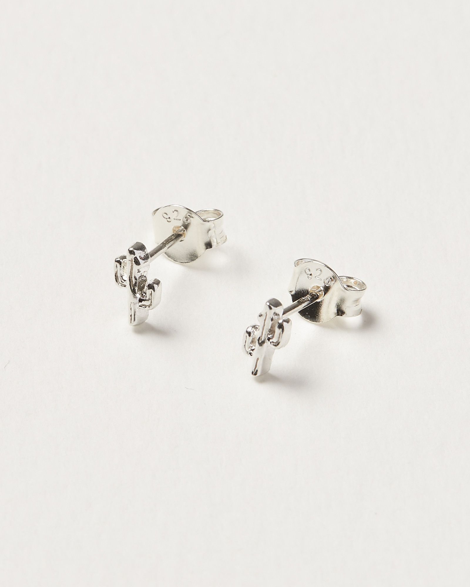 Tiny Cactus Silver Stud Earrings | Oliver Bonas