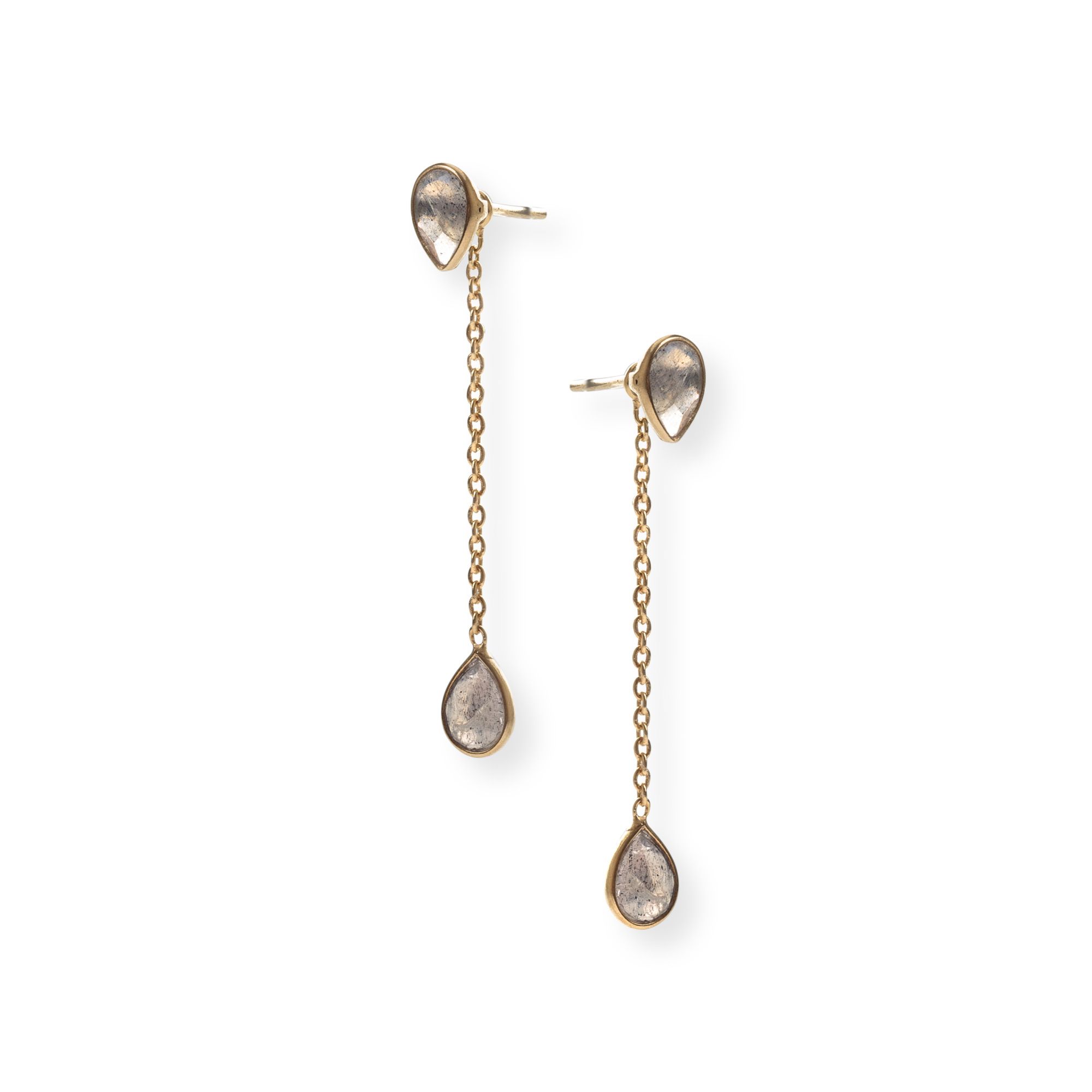 Vana Front Back Tiny Drop Earrings | Oliver Bonas