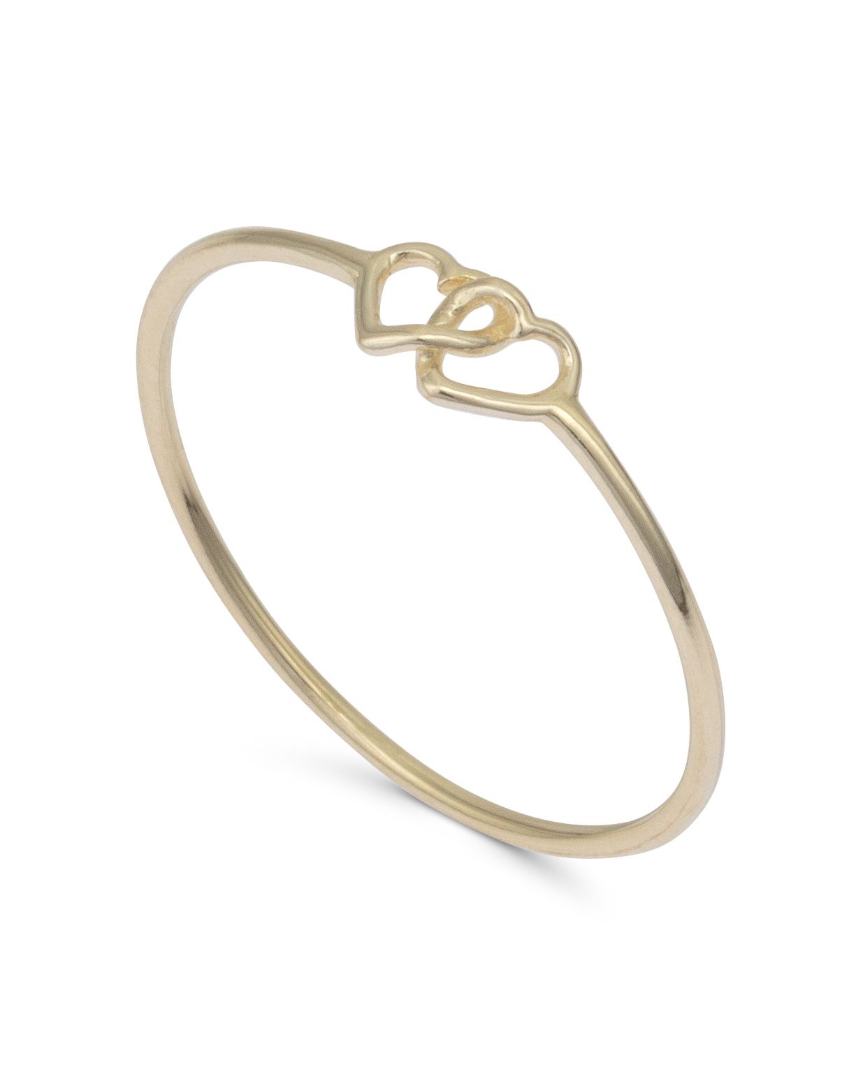 Lovable Interlinked Hearts Gold Plated Ring | Oliver Bonas