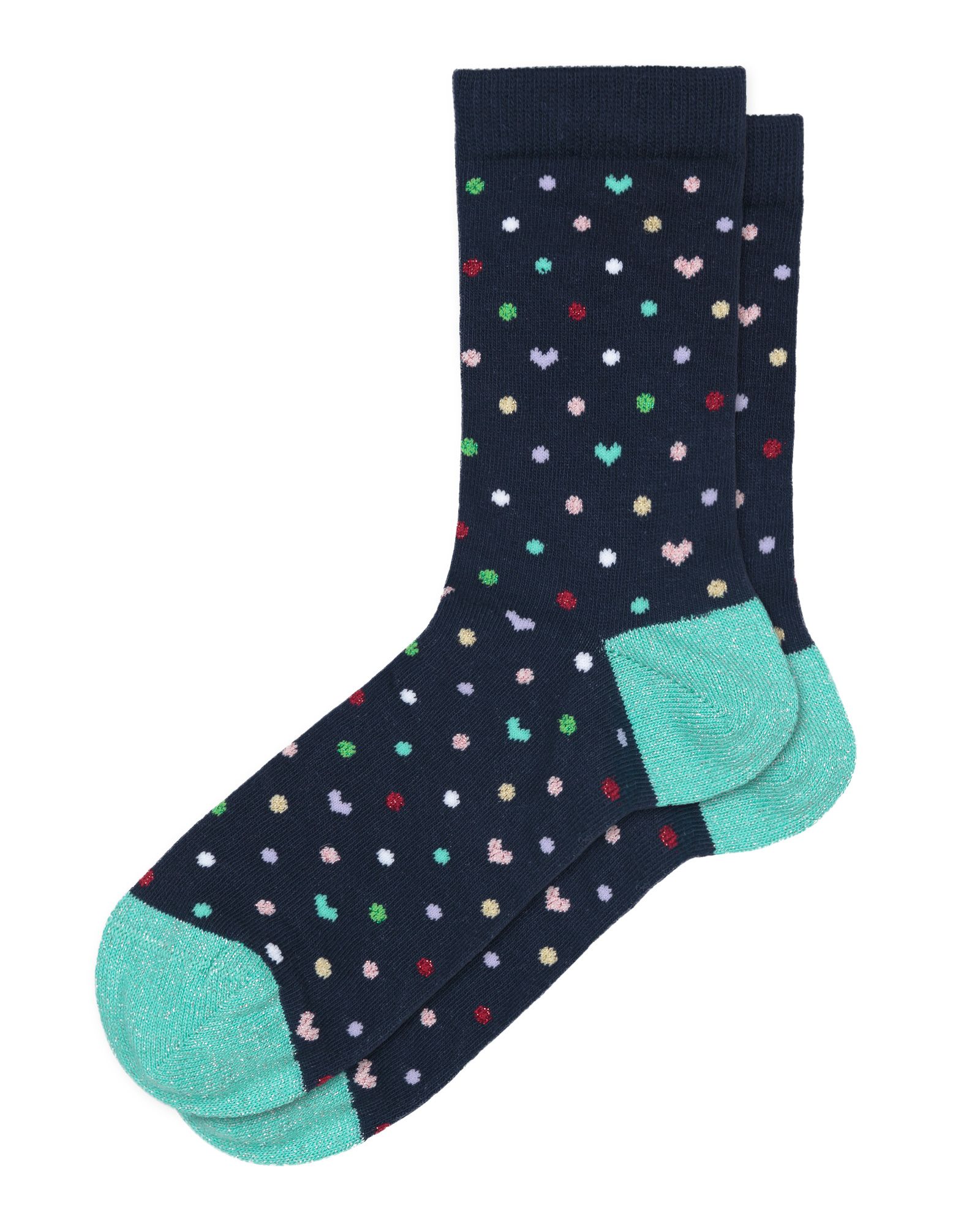 Spot and Heart Navy Socks | Oliver Bonas