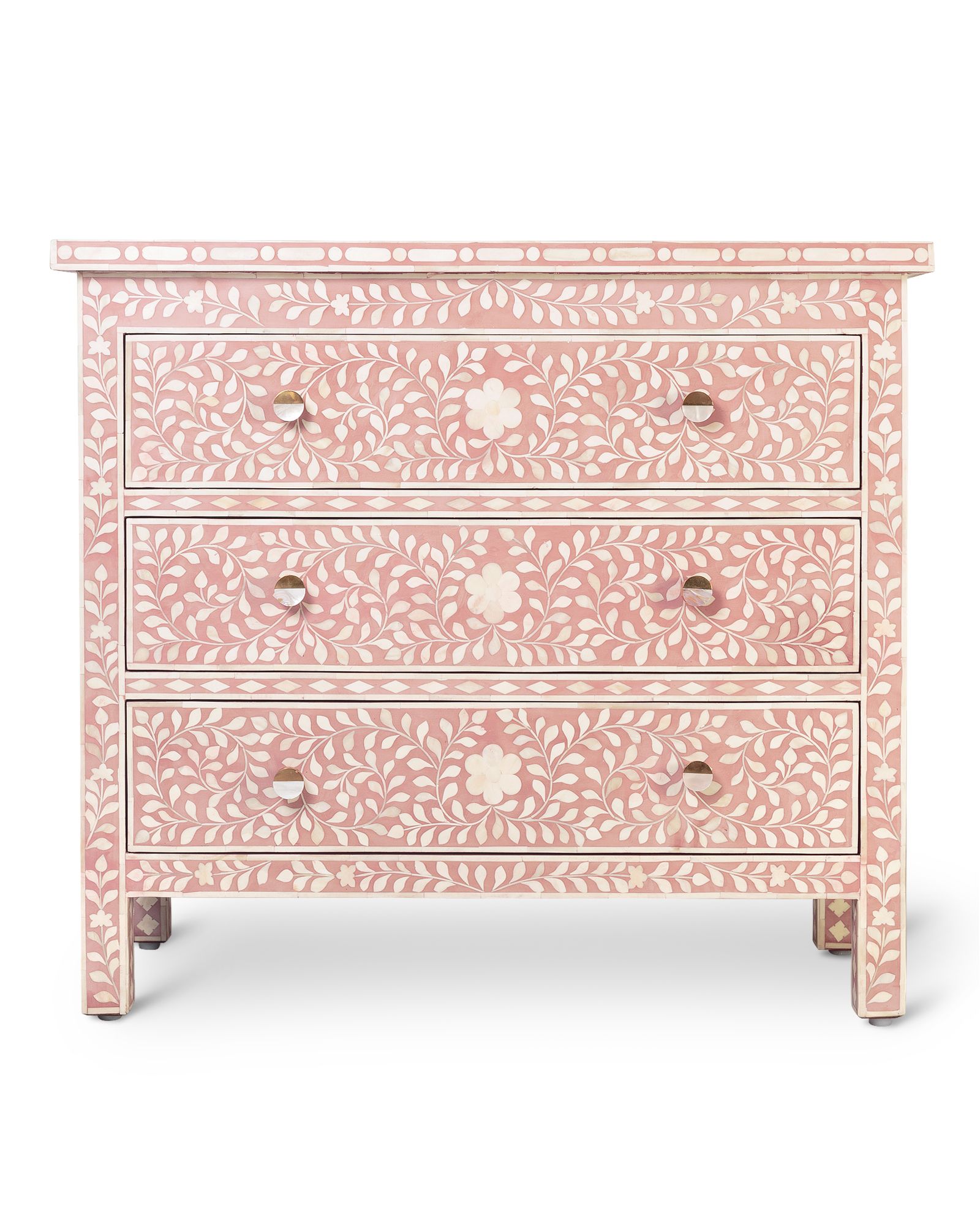 Lohko Floral Inlay Pink Chest Of Drawers Oliver Bonas