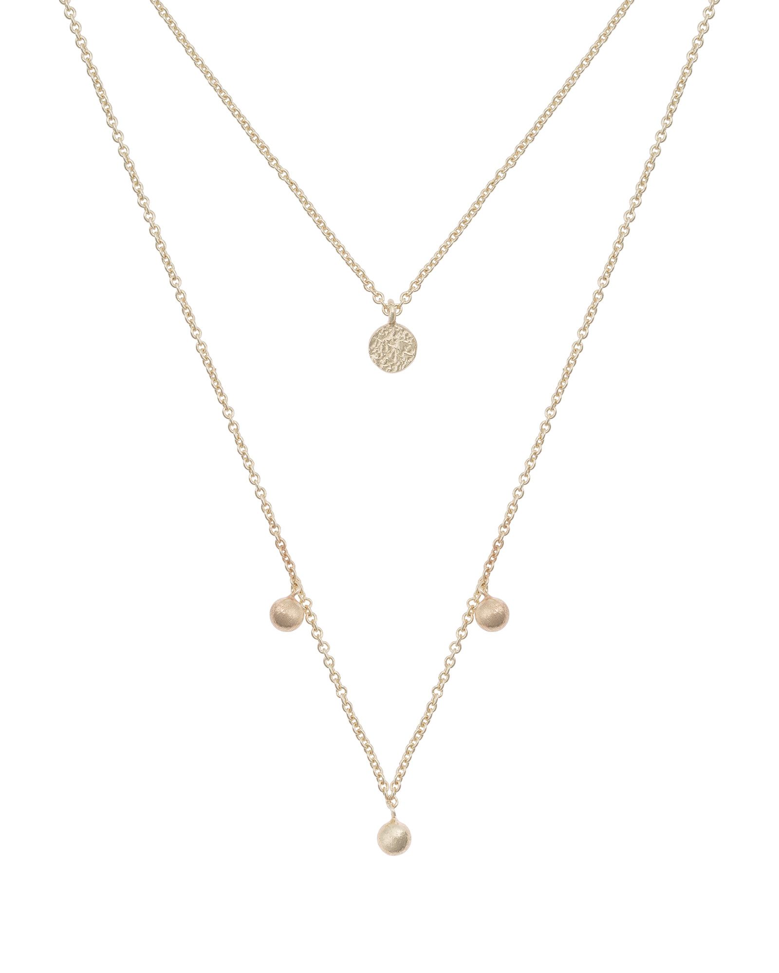 Dacey Double Row Gold Plated Pendant Necklace | Oliver Bonas