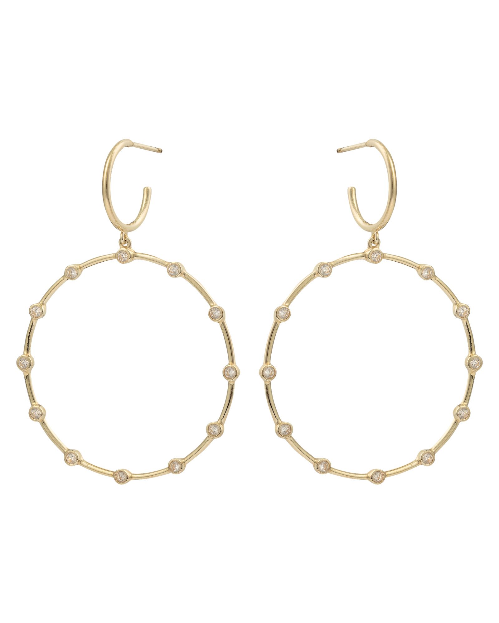 Delta Circle & Dot Gold Plated Hoop Earrings | Oliver Bonas