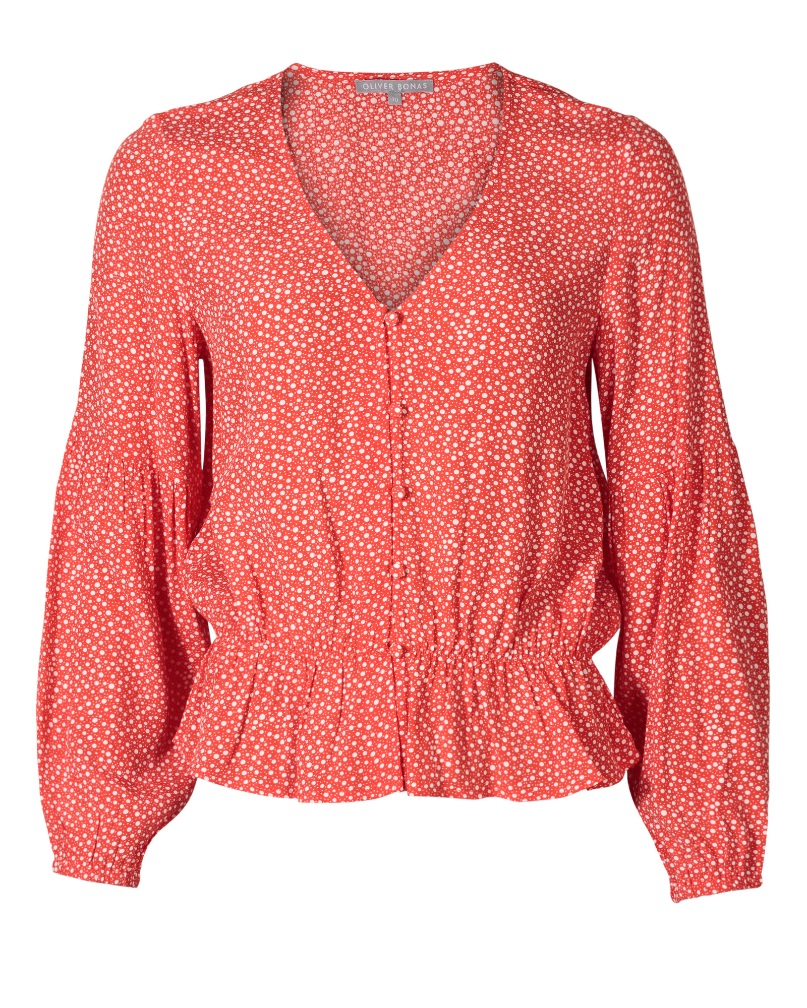 red spot blouse