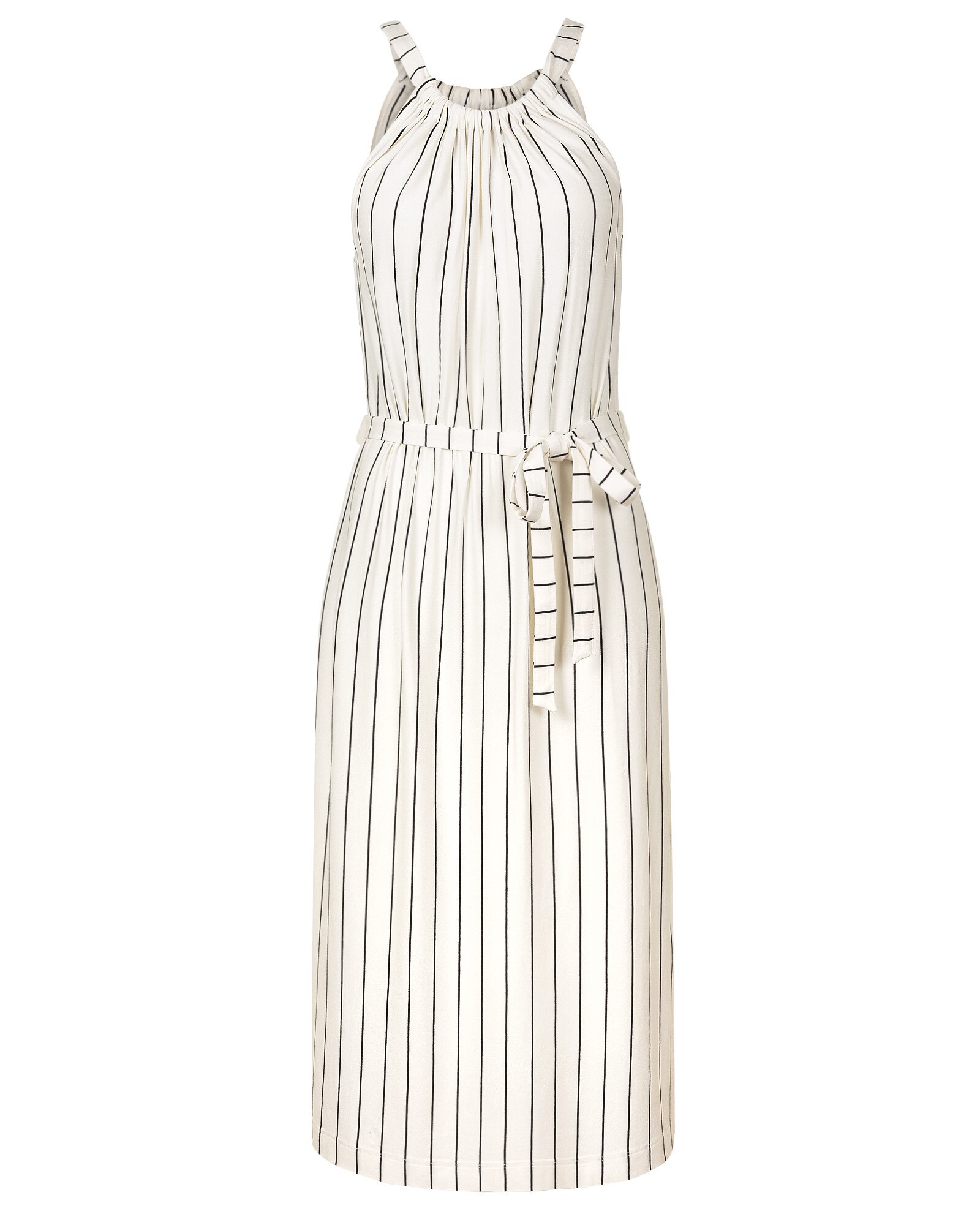 white jersey midi dress