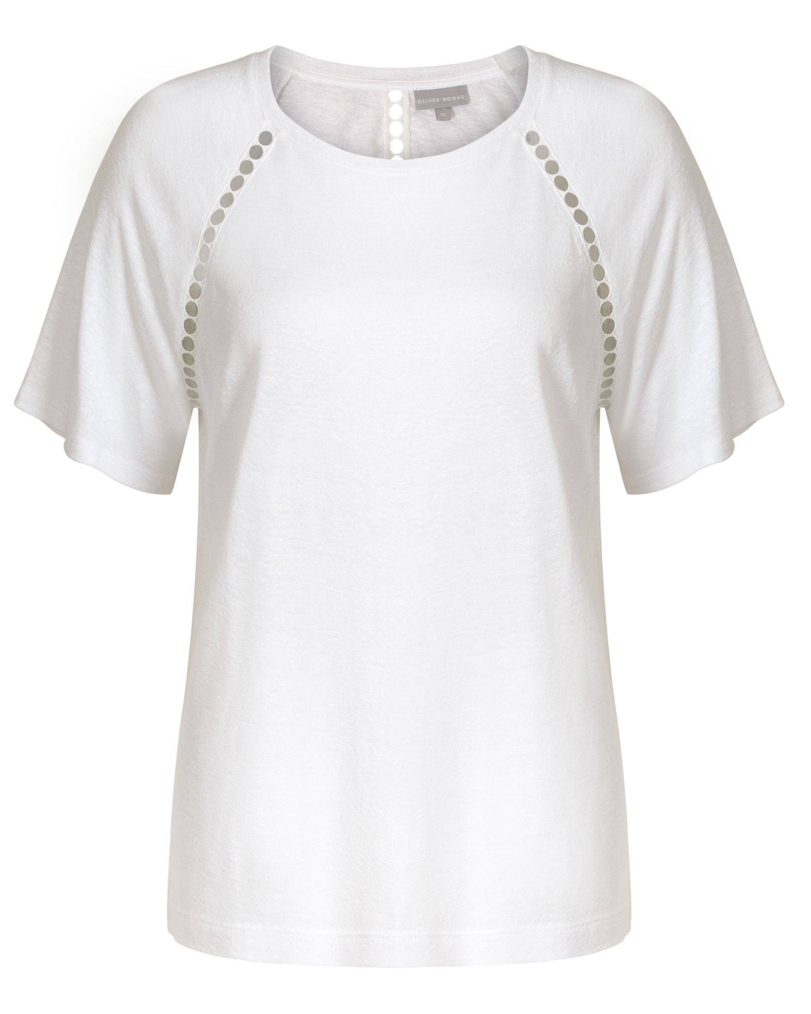 Crochet Trim White T-Shirt | Oliver Bonas