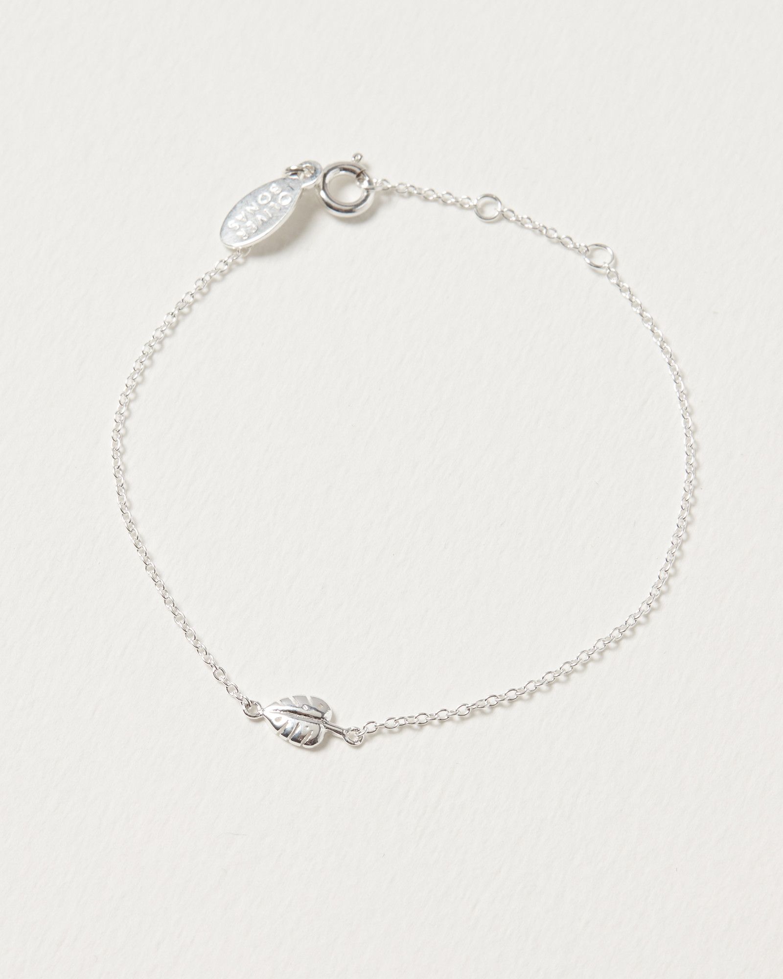 Monstera Leaf Silver Bracelet | Oliver Bonas