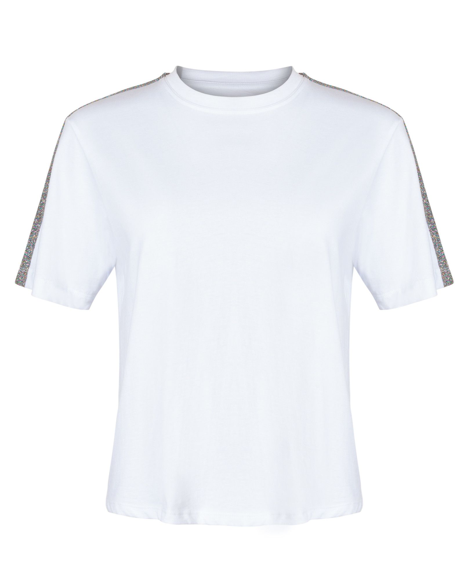 Sparkle Stripe White Cotton T-Shirt | Oliver Bonas