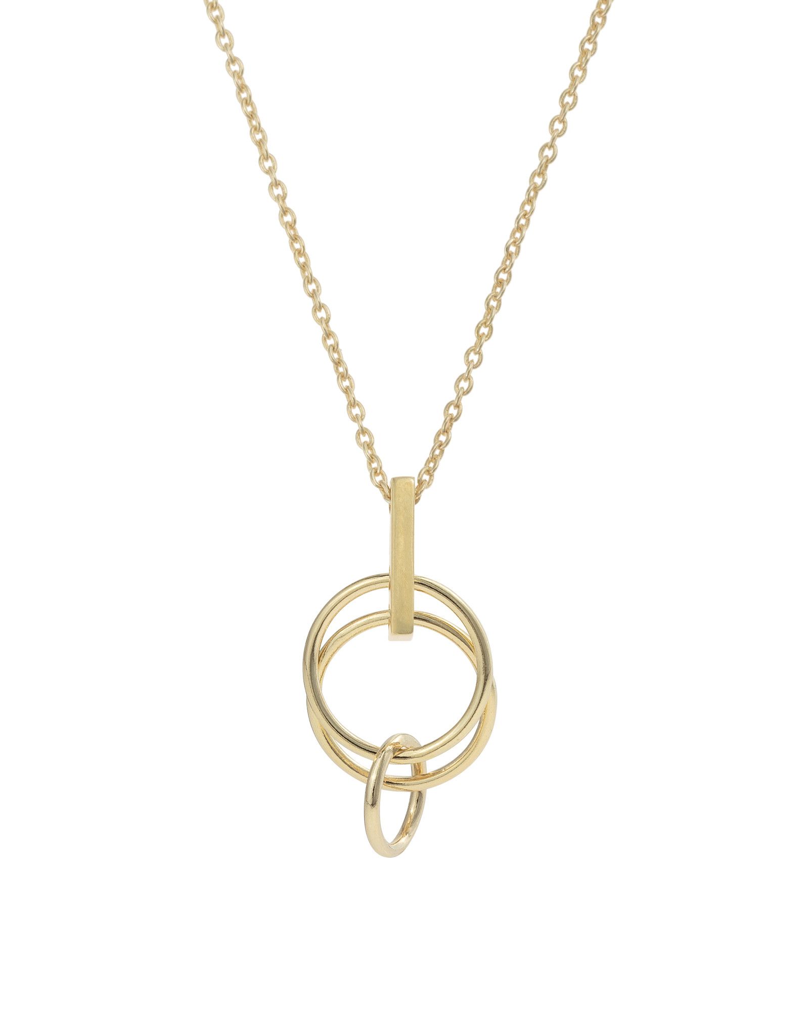 Primo Mini Interlinked Circles Gold Plated Pendant Necklace | Oliver Bonas