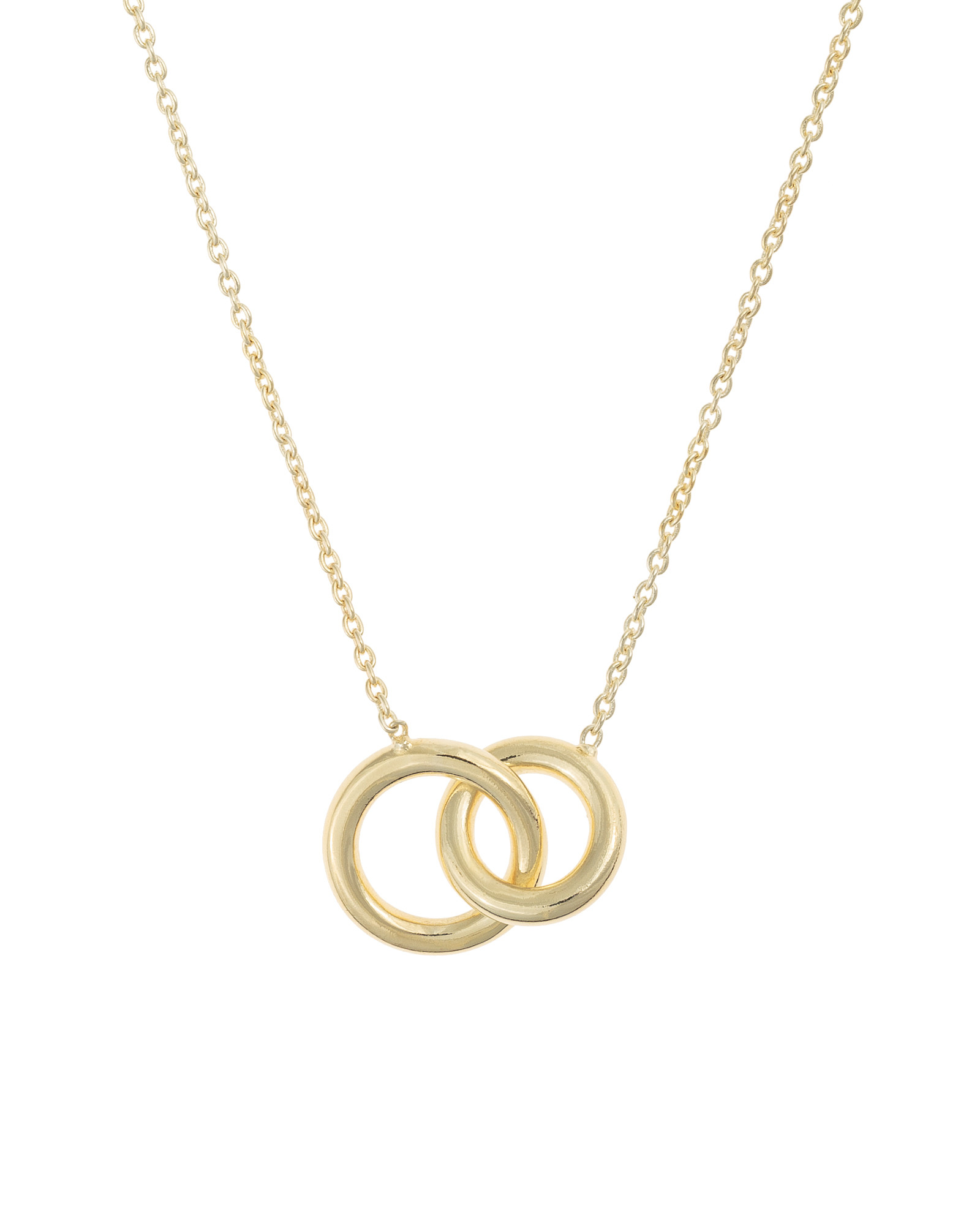 interlinked circle necklace gold