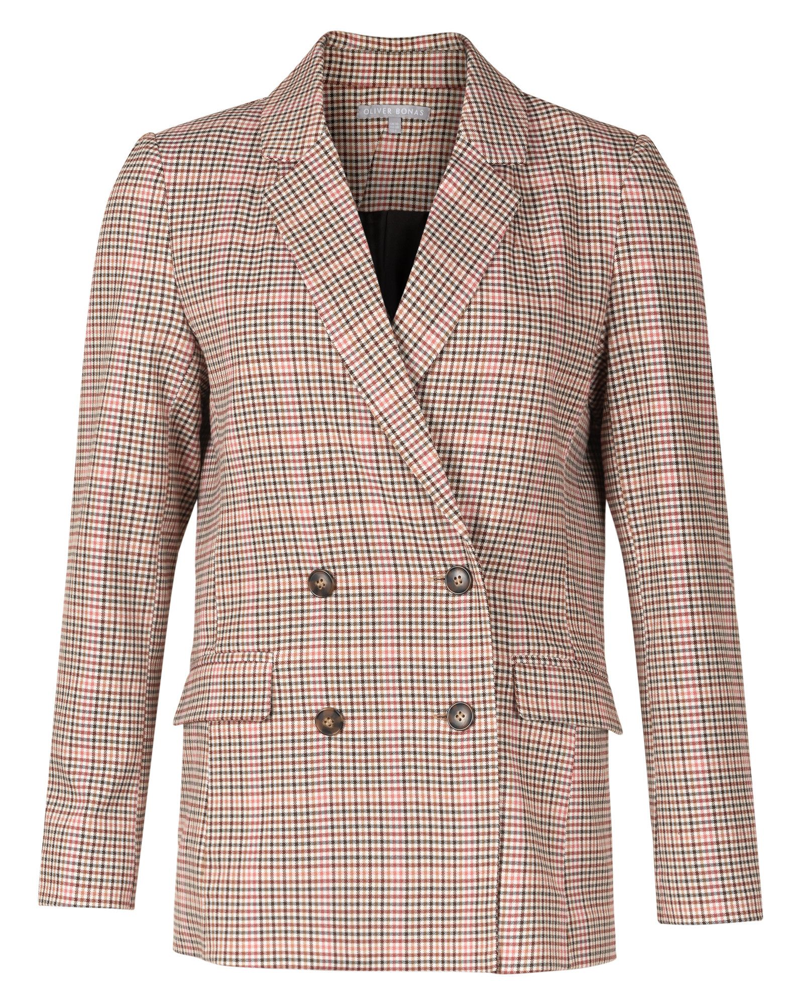 Destiny Checked Brown Blazer | Oliver Bonas