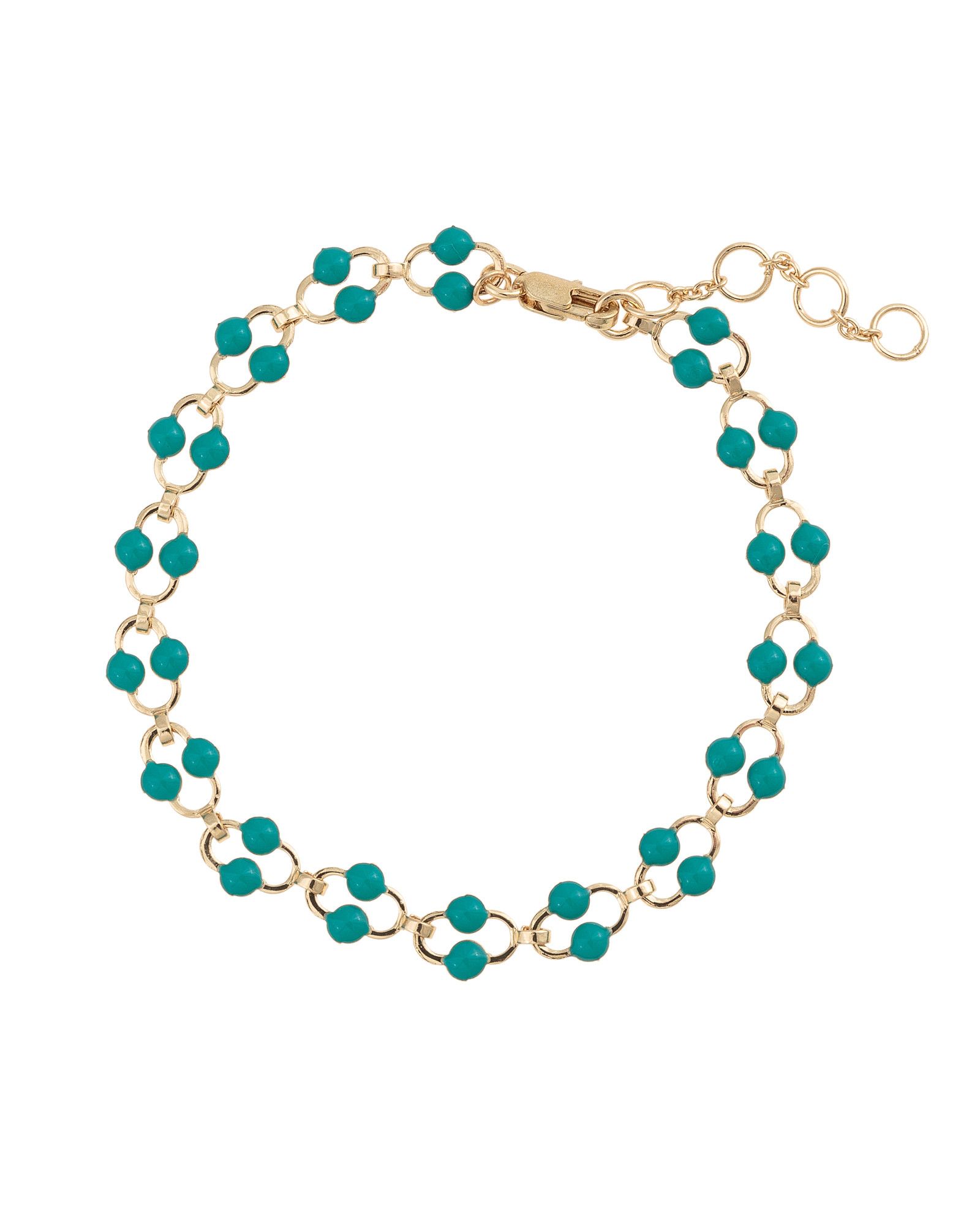 Ottavia Oval Loop & Blue Beaded Chain Bracelet | Oliver Bonas