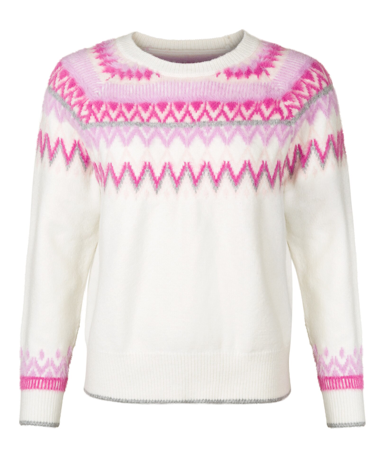 white fluffy knit jumper