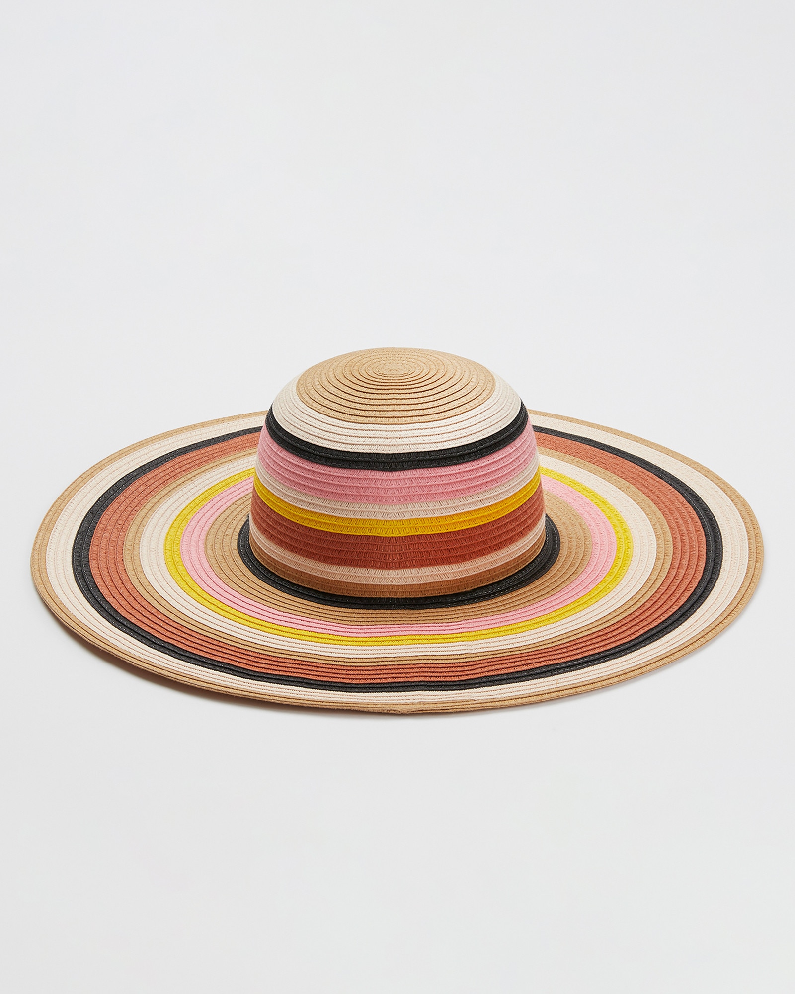 Striped Straw Floppy Hat | Oliver Bonas