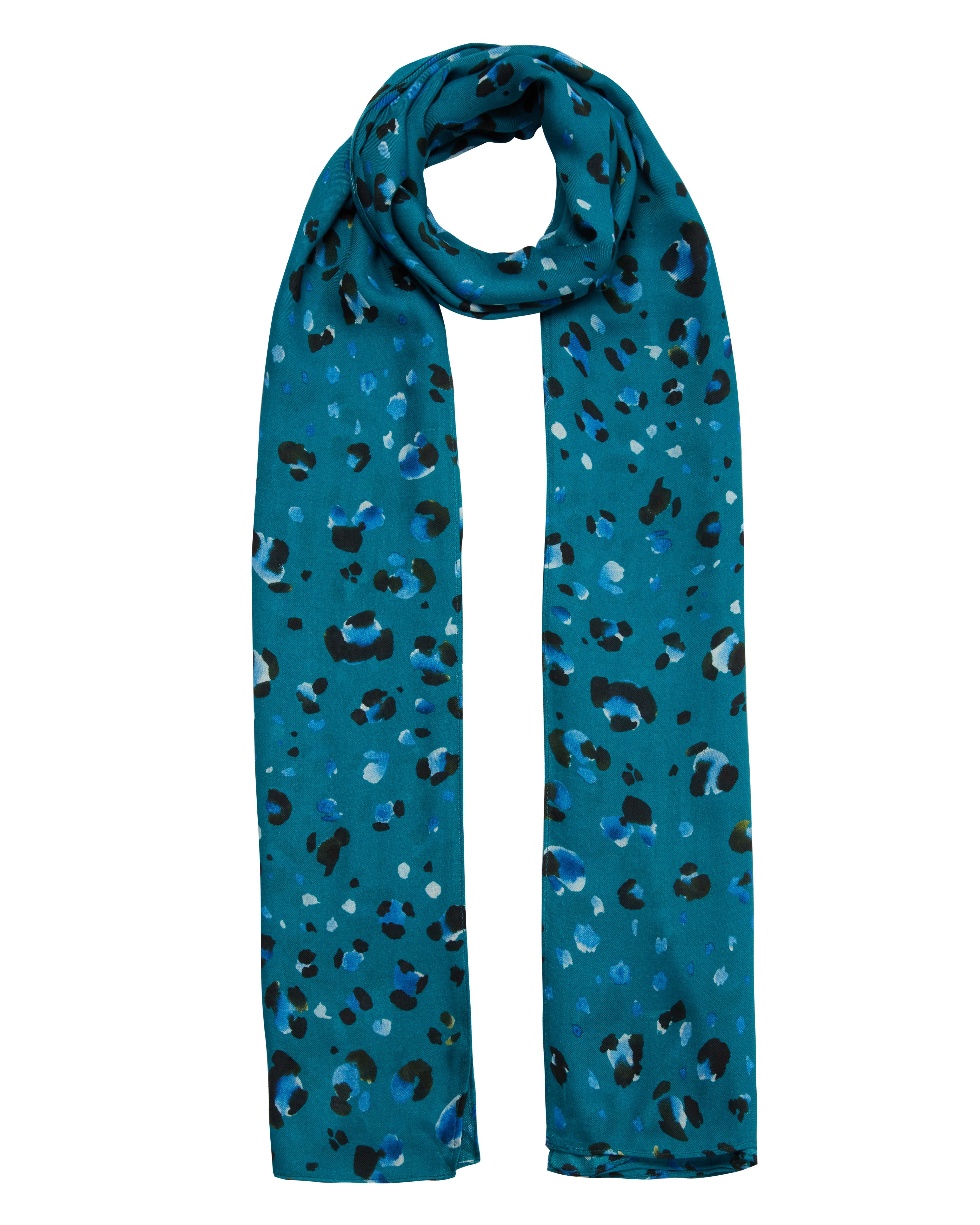 oliver bonas teal animal print dress