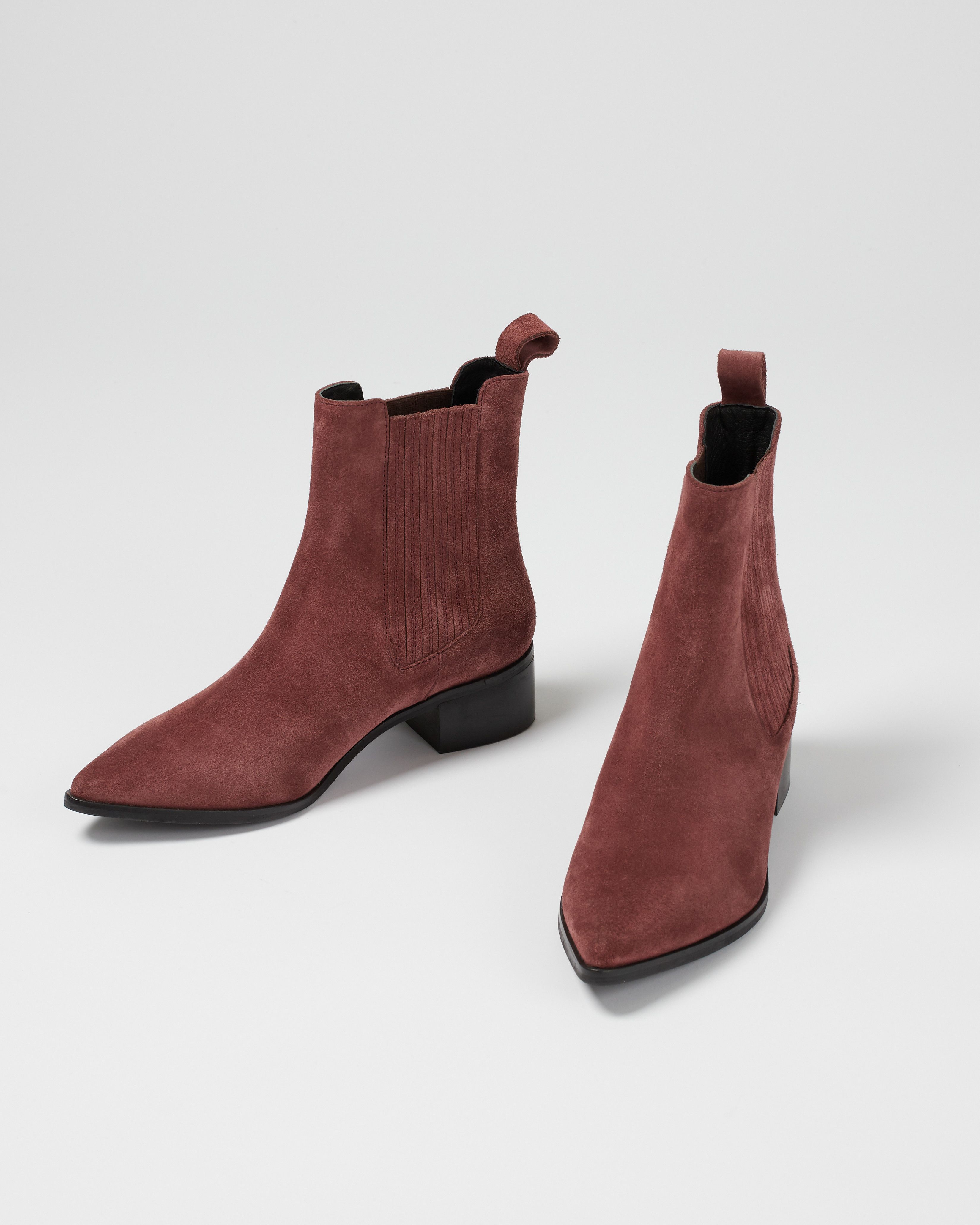 pink suede chelsea boots