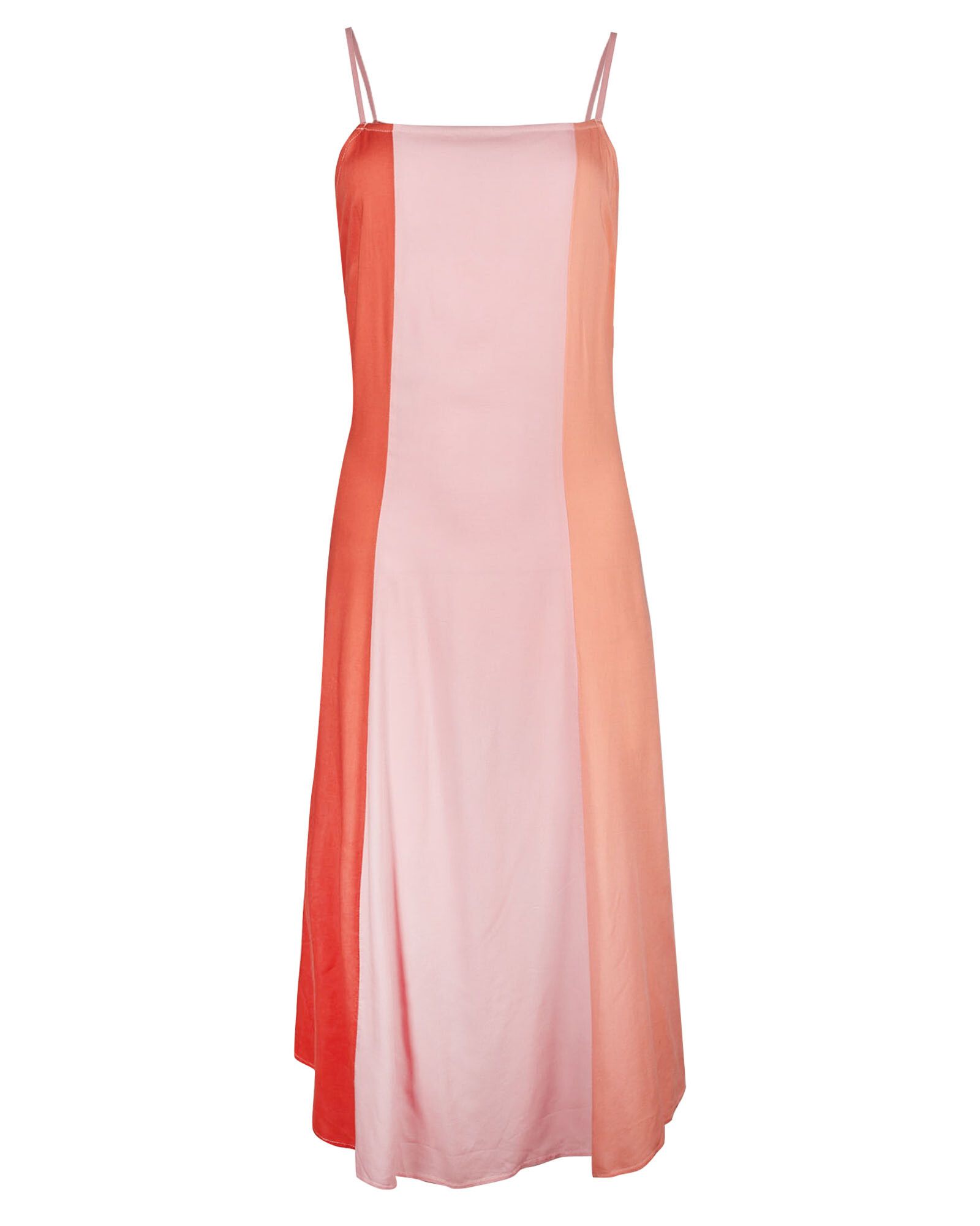 Colour Block Pink Swing Midi Dress | Oliver Bonas