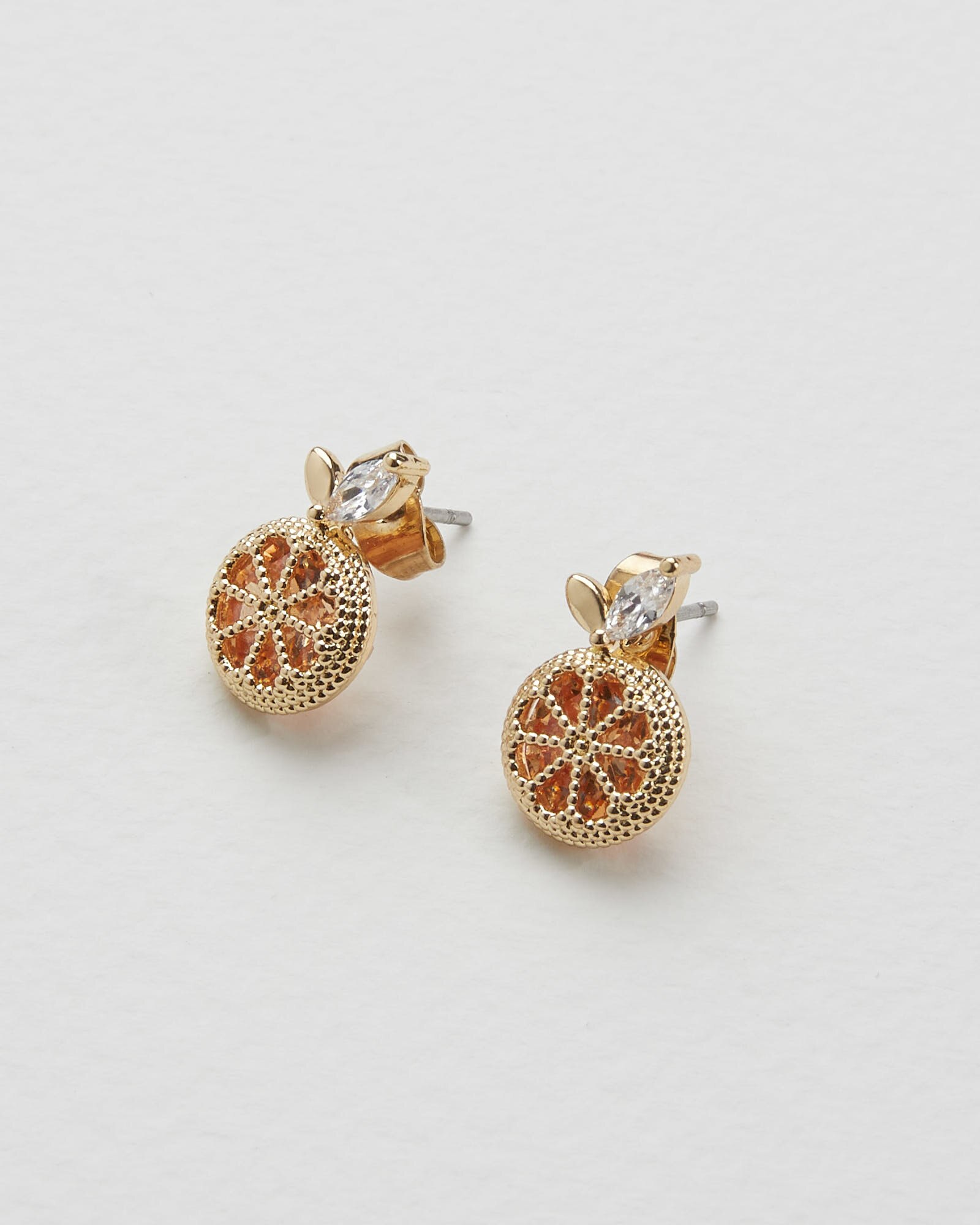 oliver bonas orange earrings