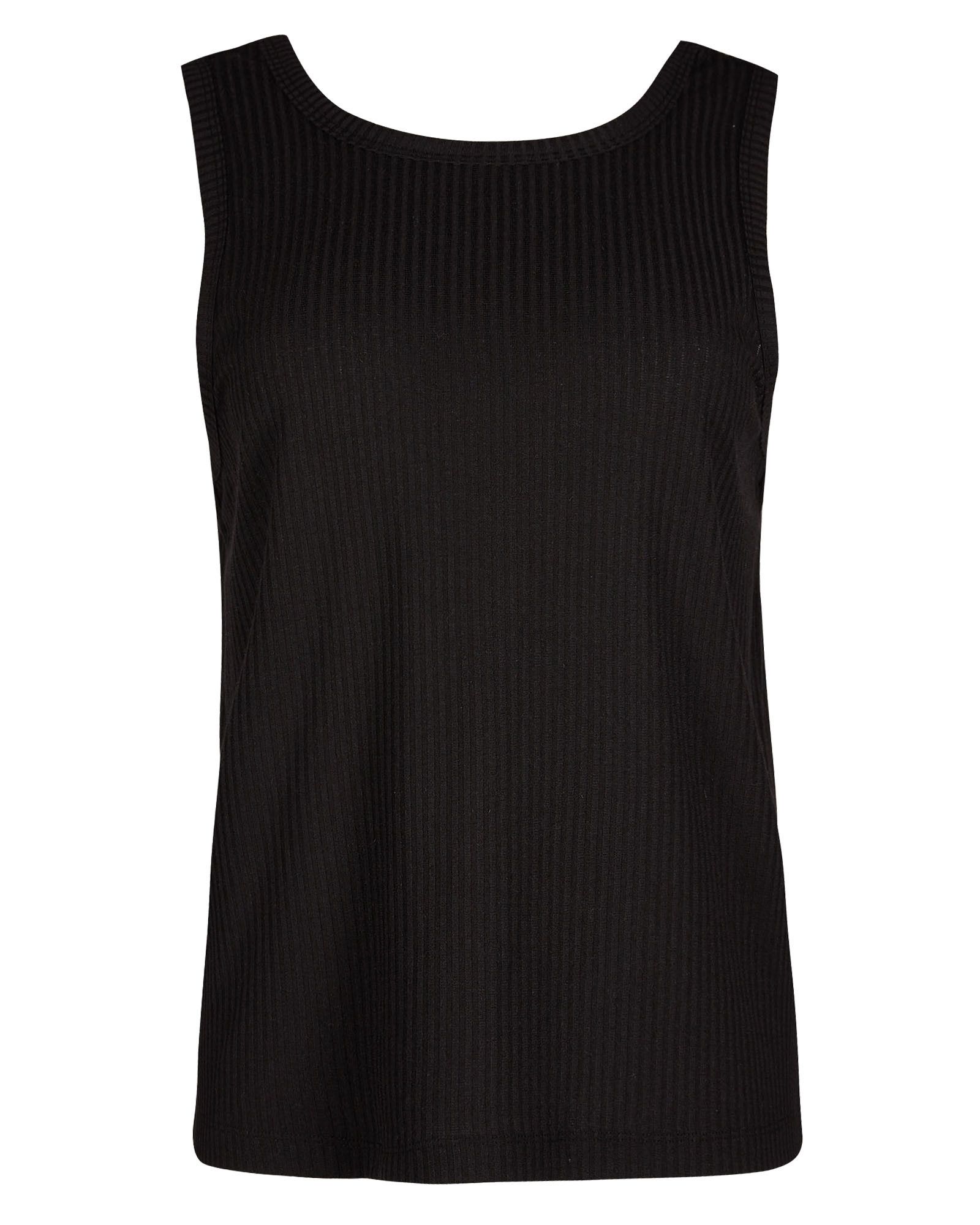 Ribbed Crew Neck Black Vest Top | Oliver Bonas