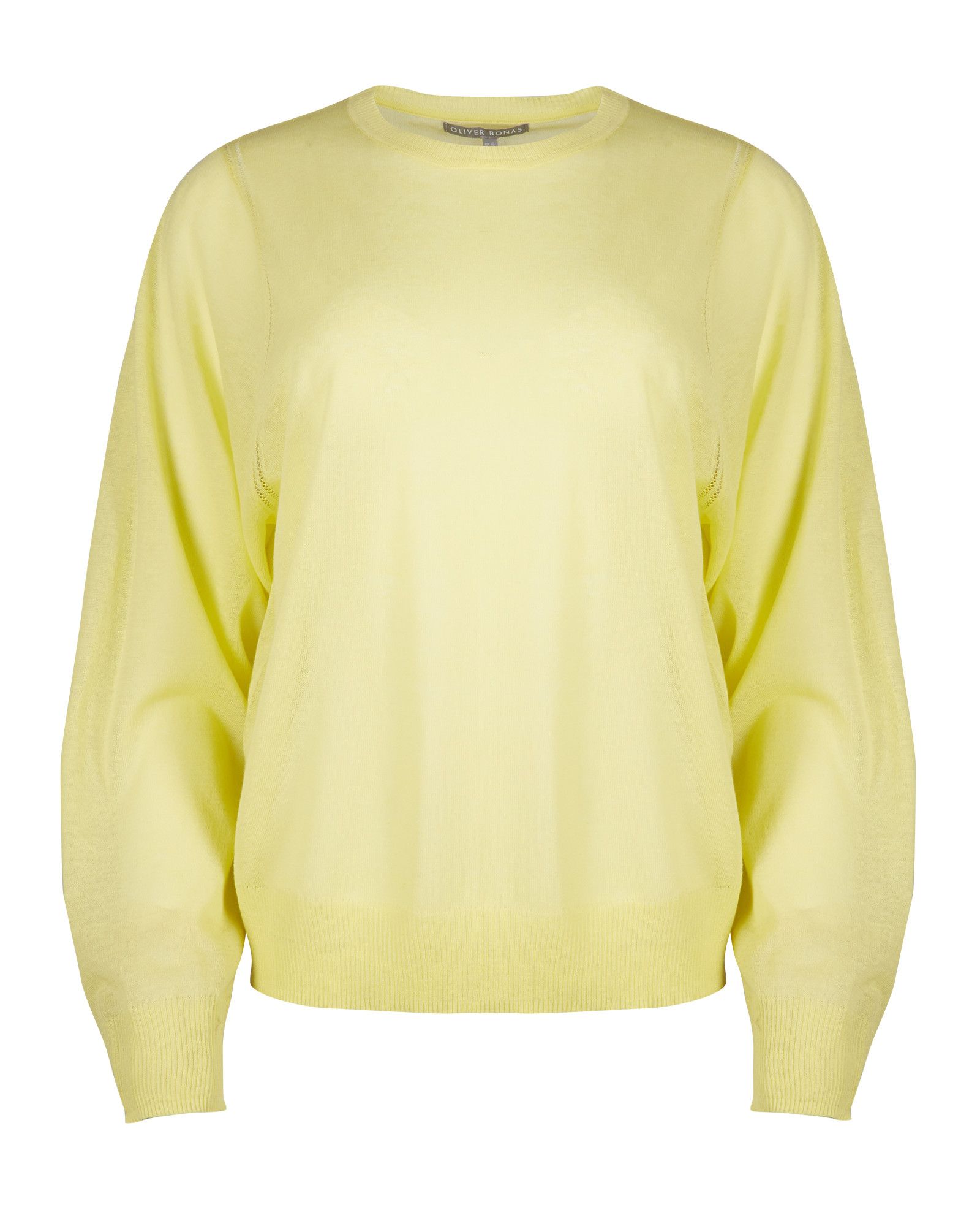 Ladder Stitch Yellow Lightweight Knitted Jumper | Oliver Bonas