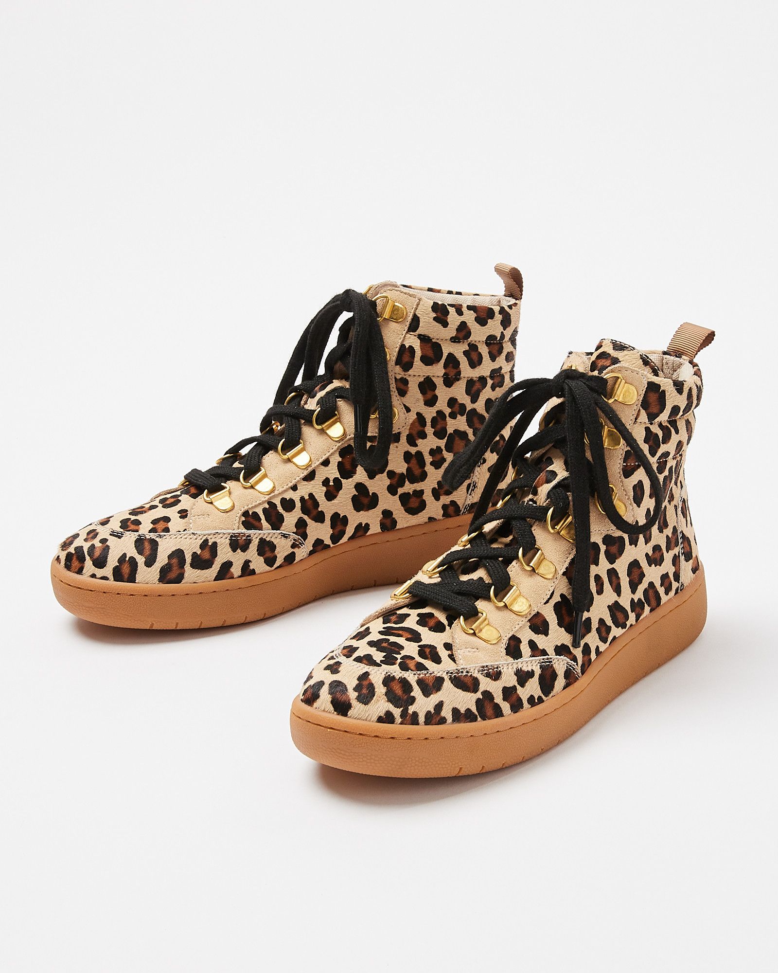 Hike Leopard Print Lace Up Ankle Boots 