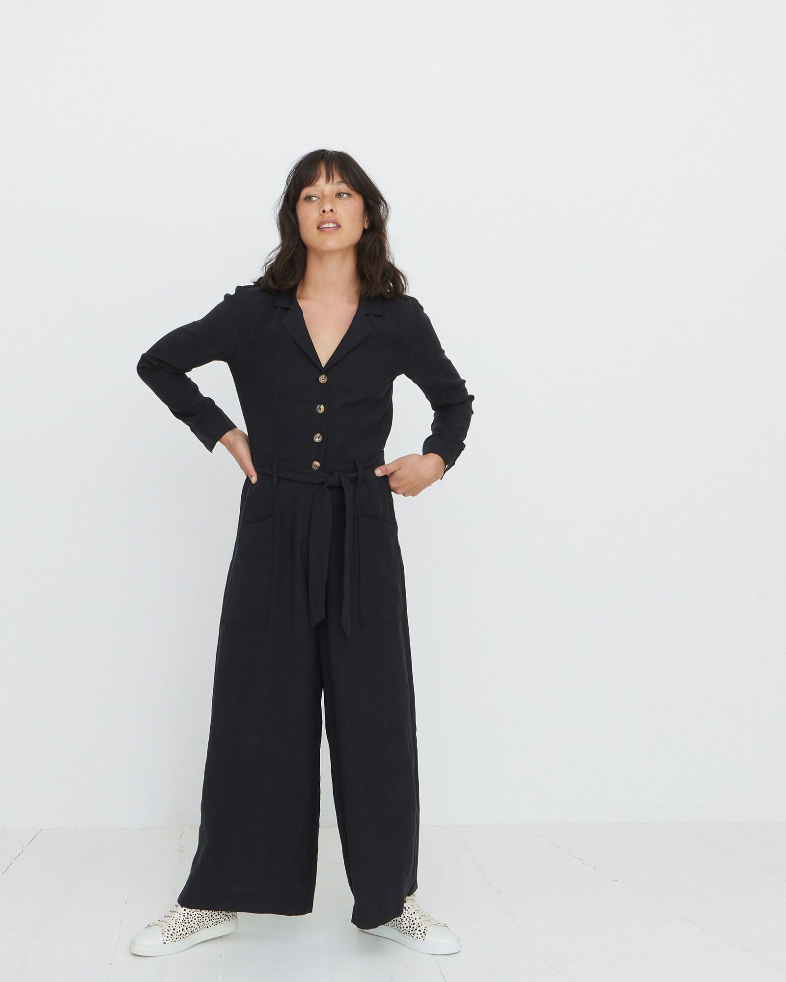 Oliver bonas black jumpsuit hotsell