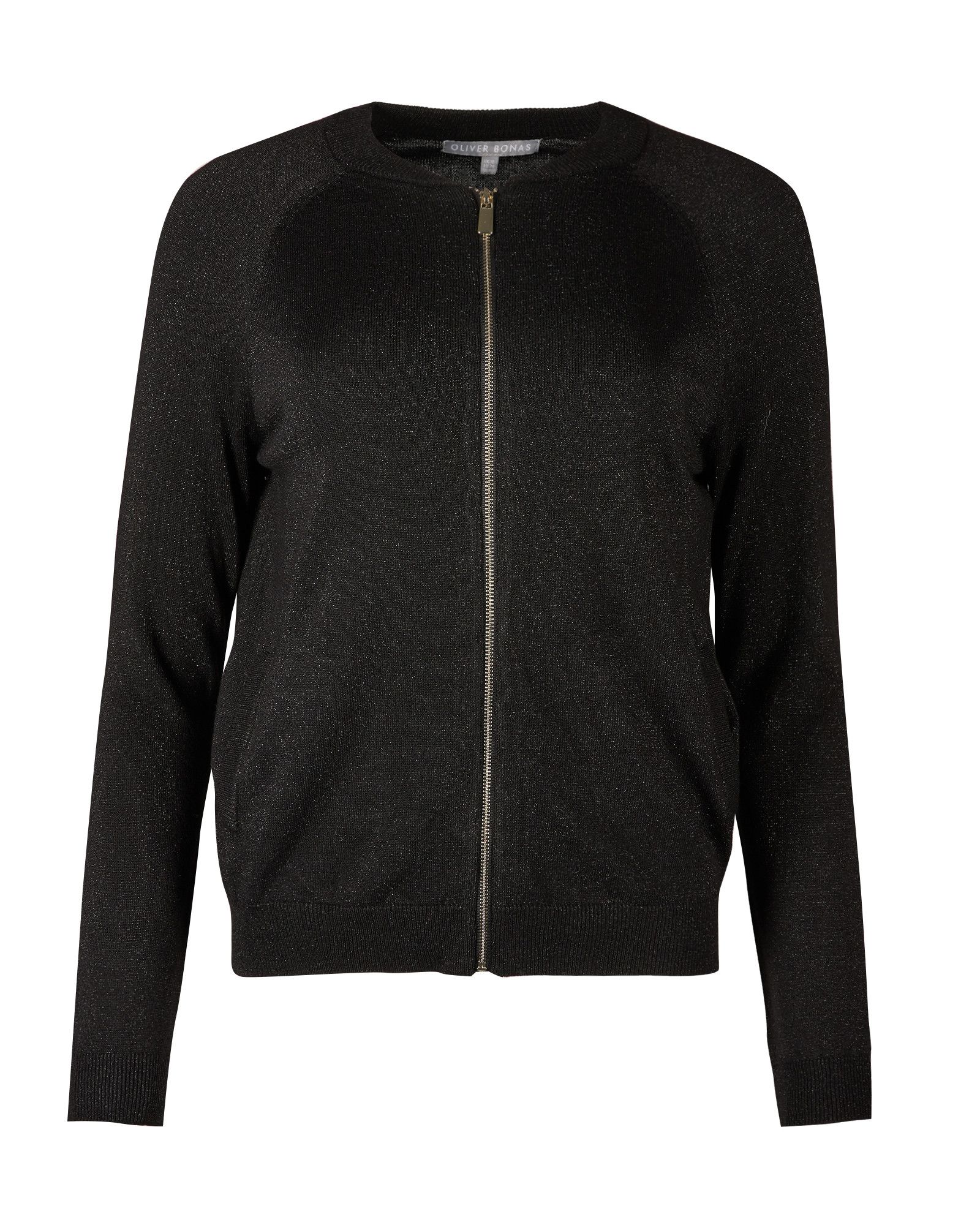 Expedition Sparkle Black Knitted Bomber Jacket | Oliver Bonas