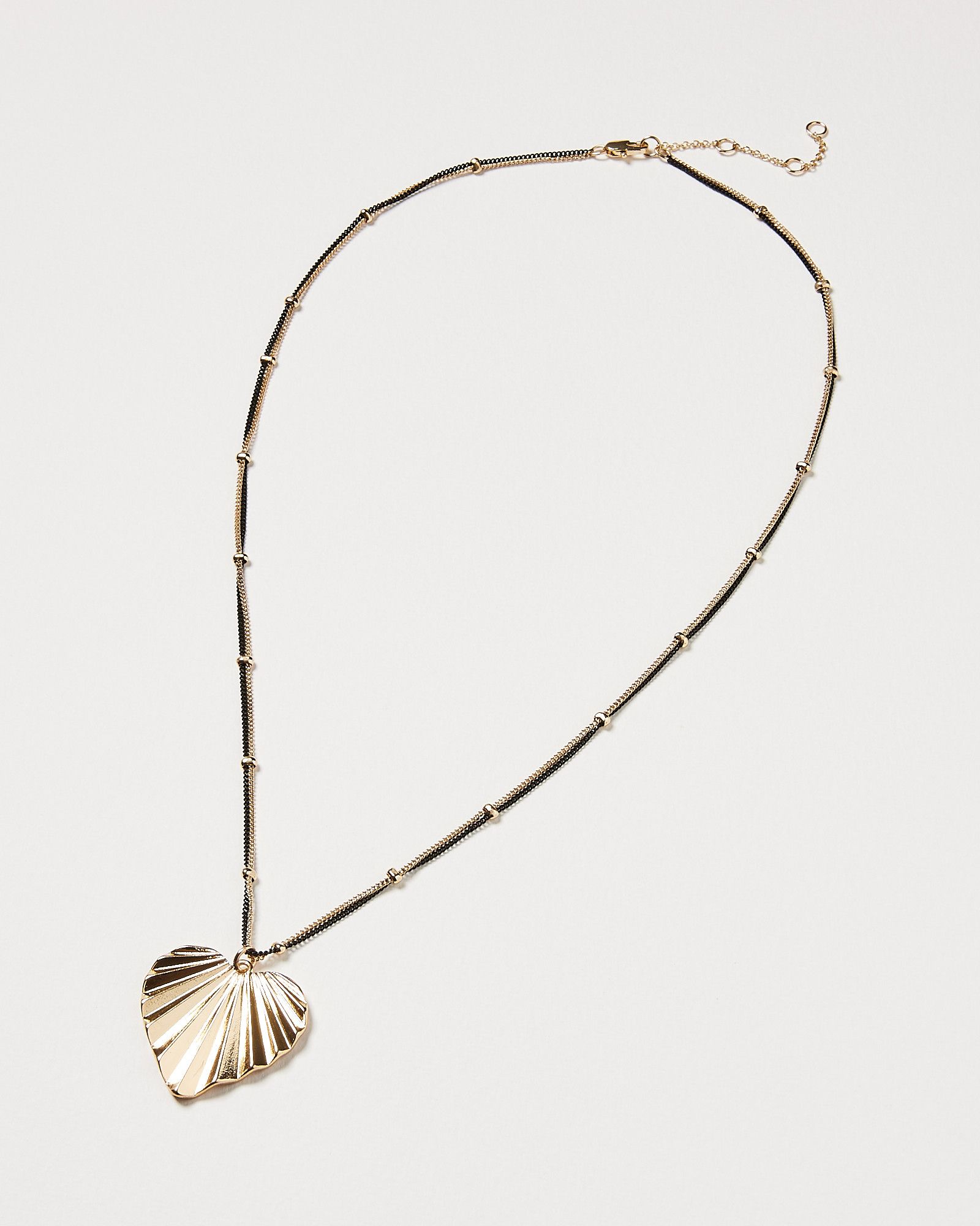 Kelli Heart & Beaded Chain Pendant Necklace | Oliver Bonas