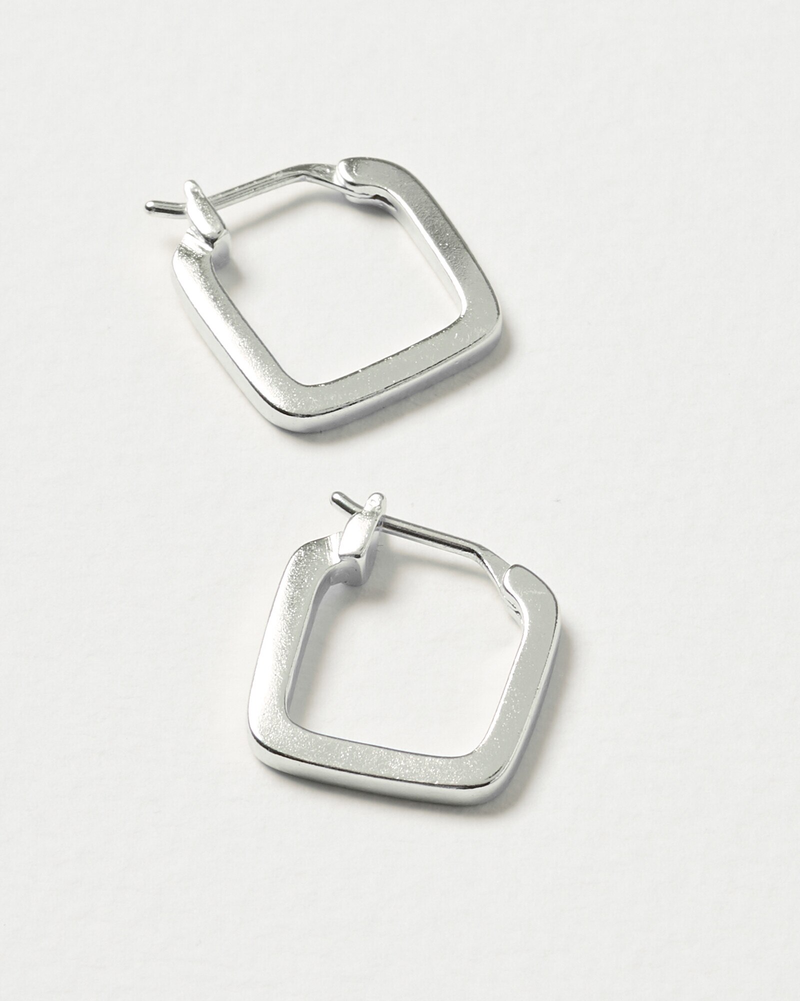 Wanda Square Silver Hoop Earrings Oliver Bonas US