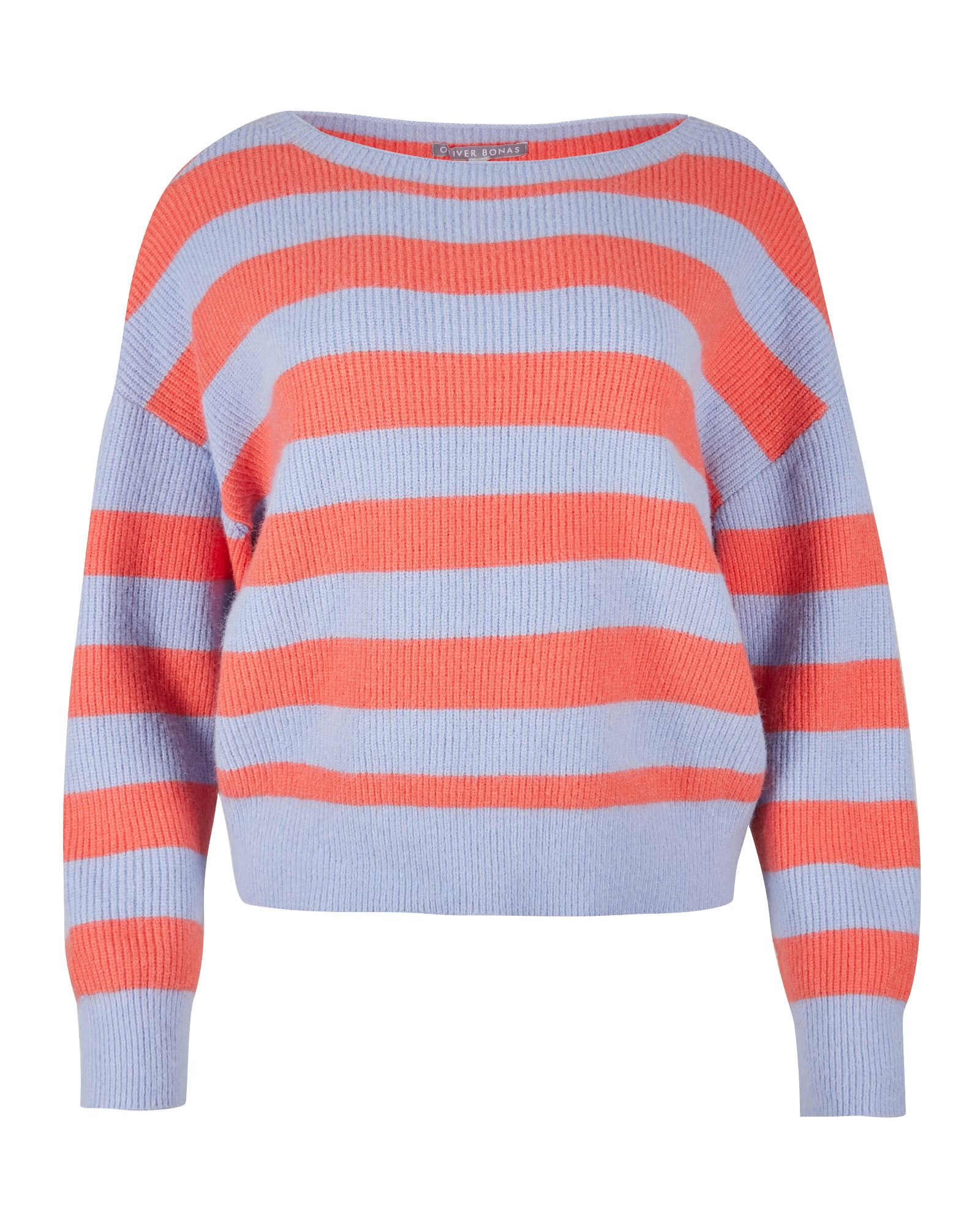 Zeus Striped Orange Knitted Jumper | Oliver Bonas