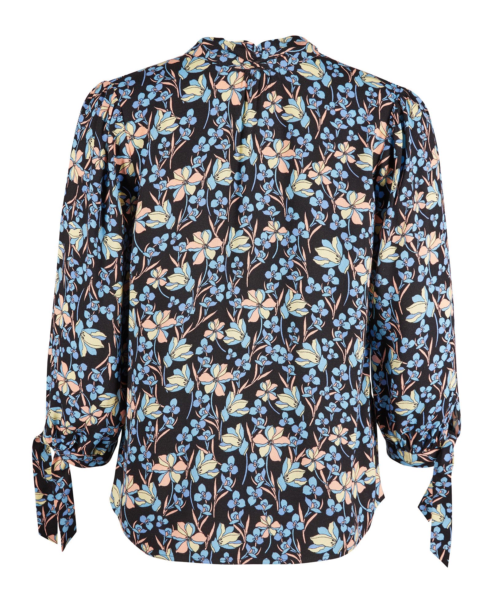 Orchid Print Blue Blouse | Oliver Bonas