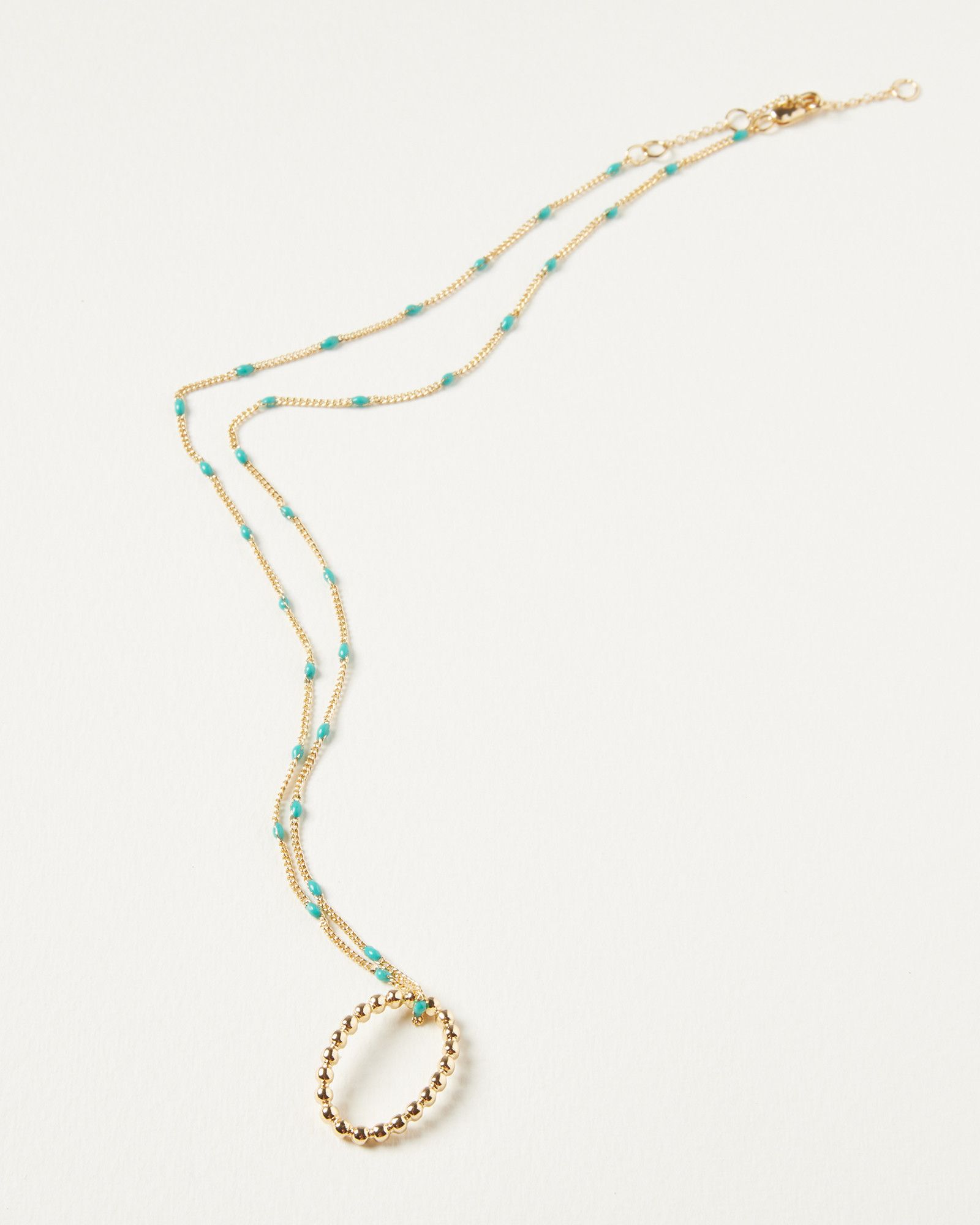 Hawthorn Beaded Chain & Loop Pendant Necklace | Oliver Bonas