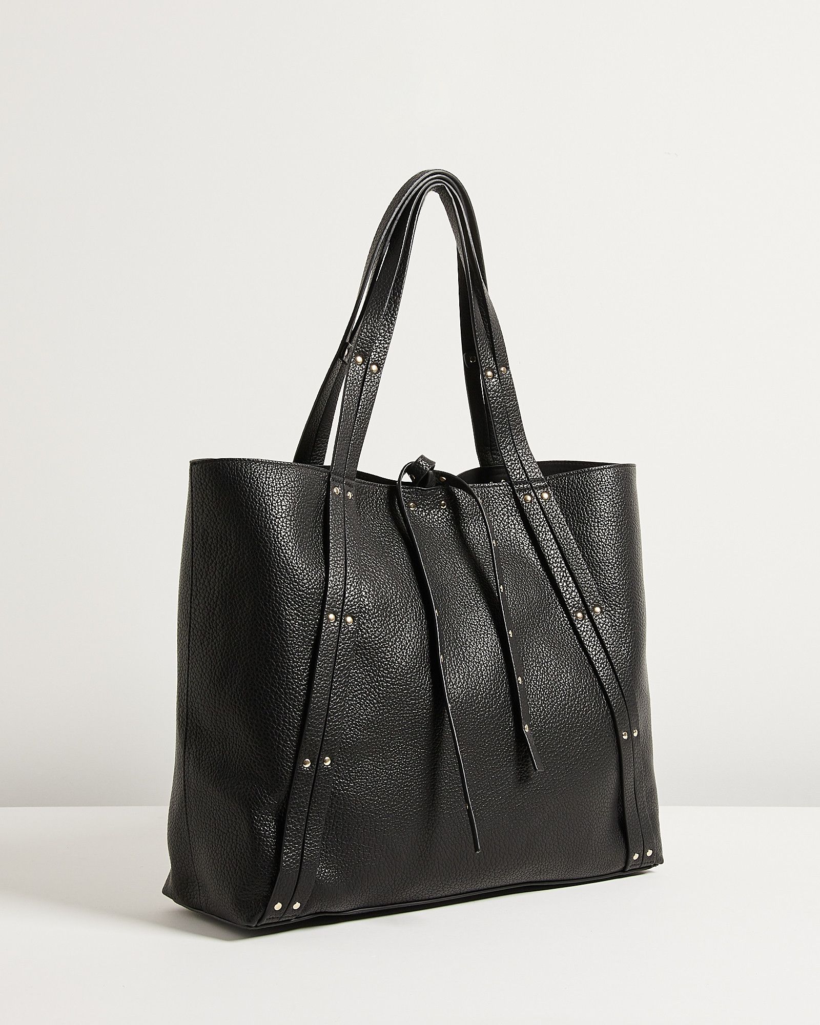 Lyric Studded Black Tote Bag | Oliver Bonas