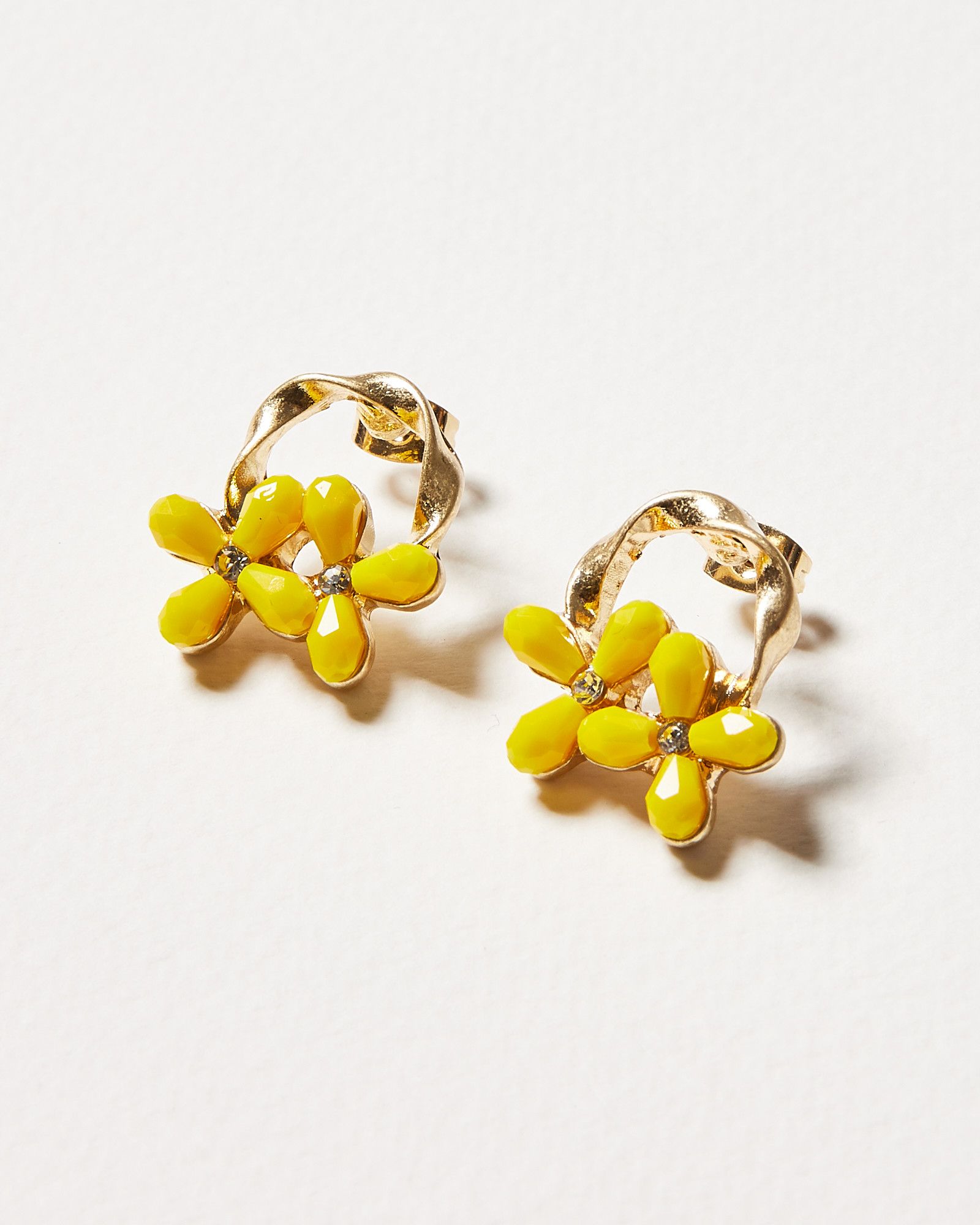 oliver bonas yellow earrings