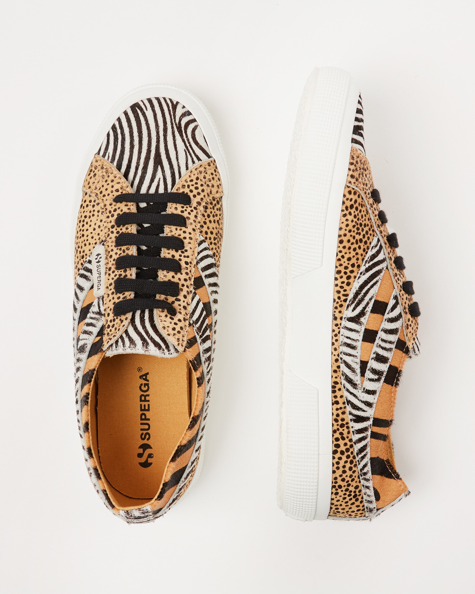 Superga Animal Print Mix Brown Trainers Oliver Bonas