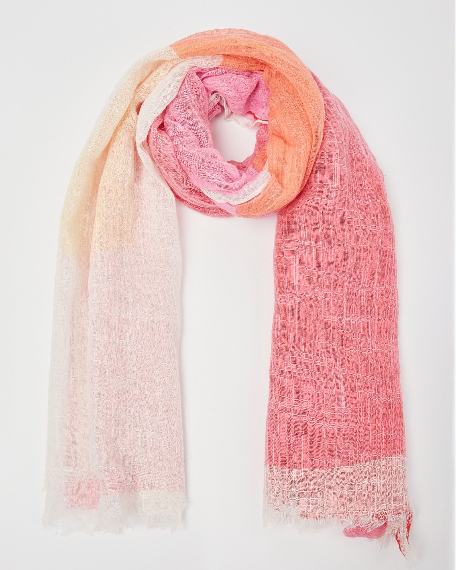 Colour Block Summer Cotton Pink Scarf Oliver Bonas