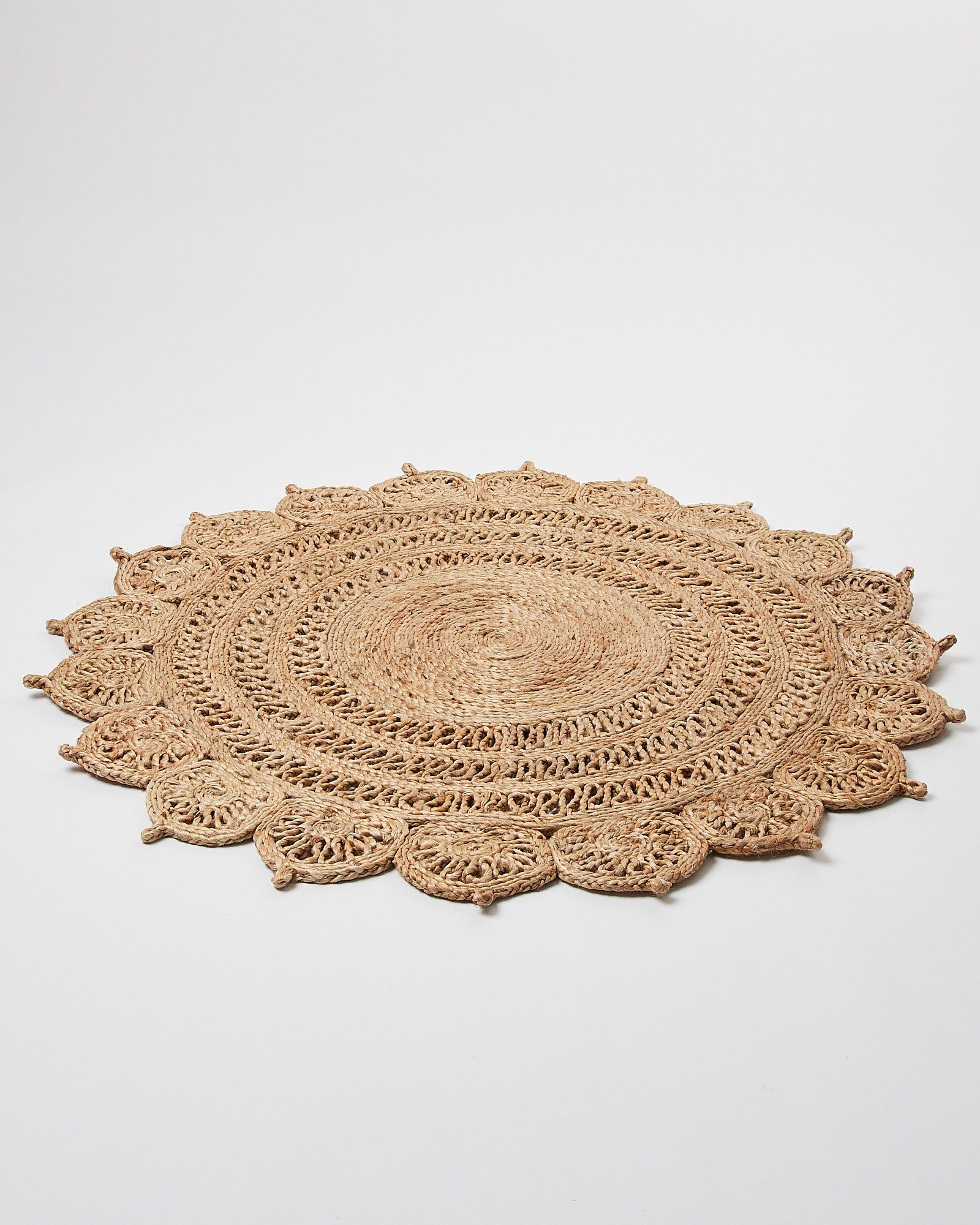 Jute Natural Brown Round Woven Mat | Oliver Bonas