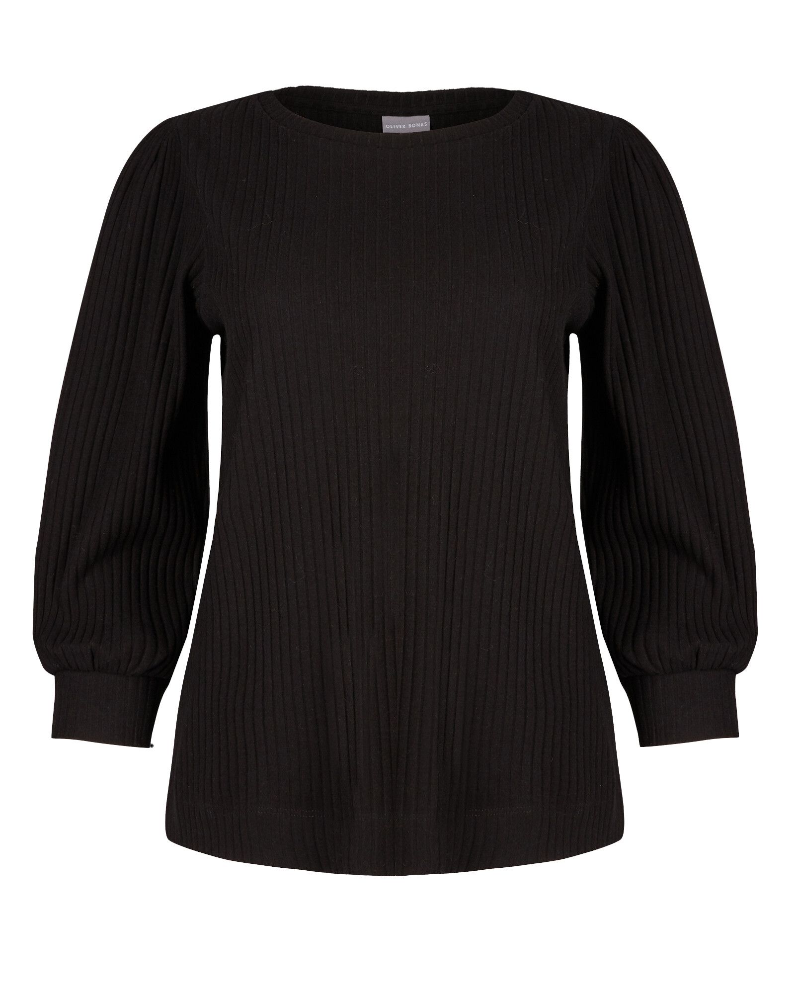 Ribbed Puff Sleeve Jersey Top | Oliver Bonas