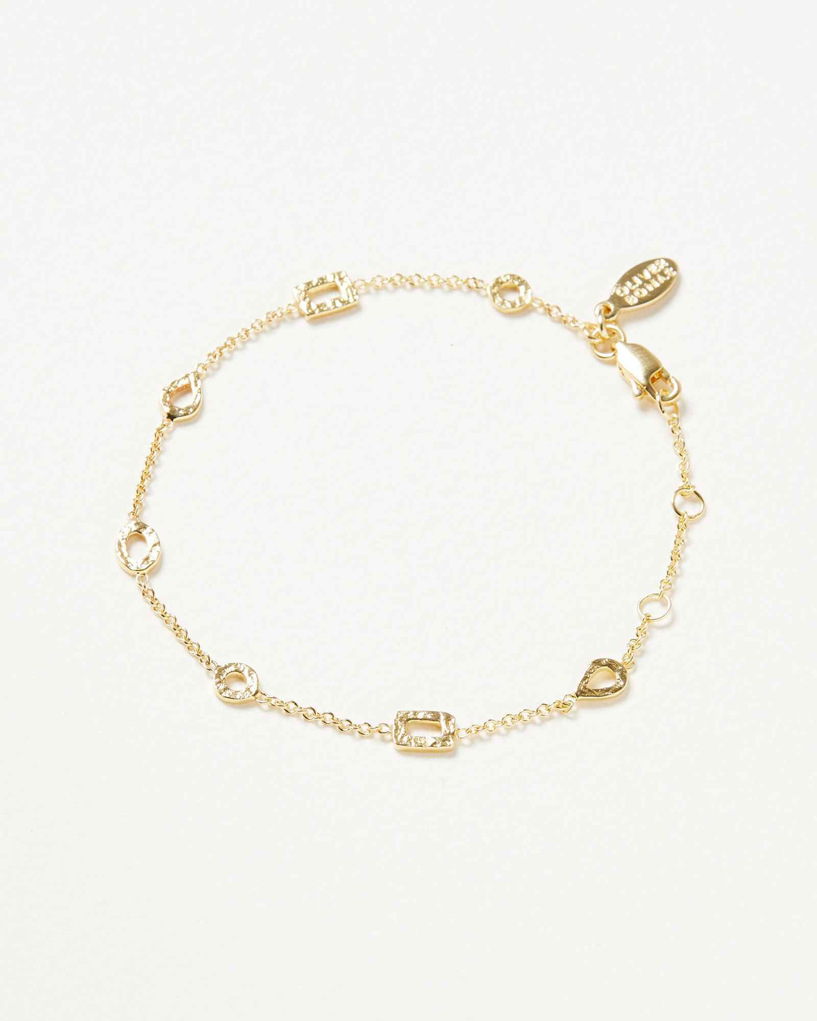 Havasu Textured Shapes Gold Plated Chain Bracelet | Oliver Bonas