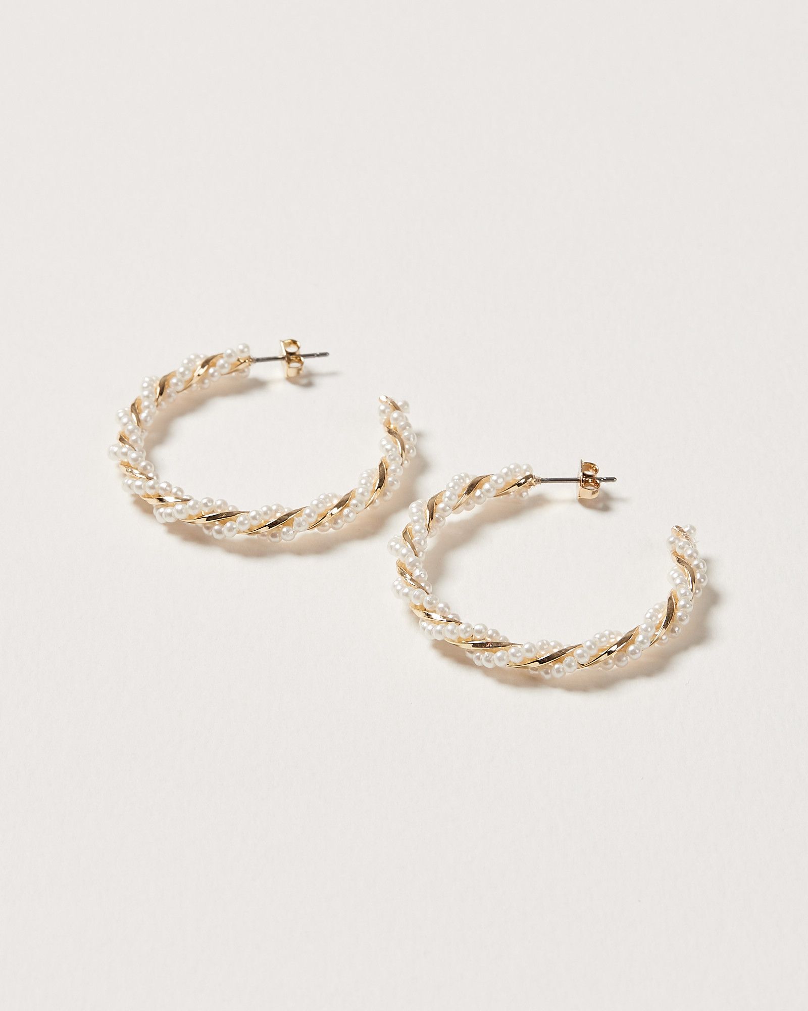 Nirvana Beaded Chunky Hoop Earrings Large | Oliver Bonas