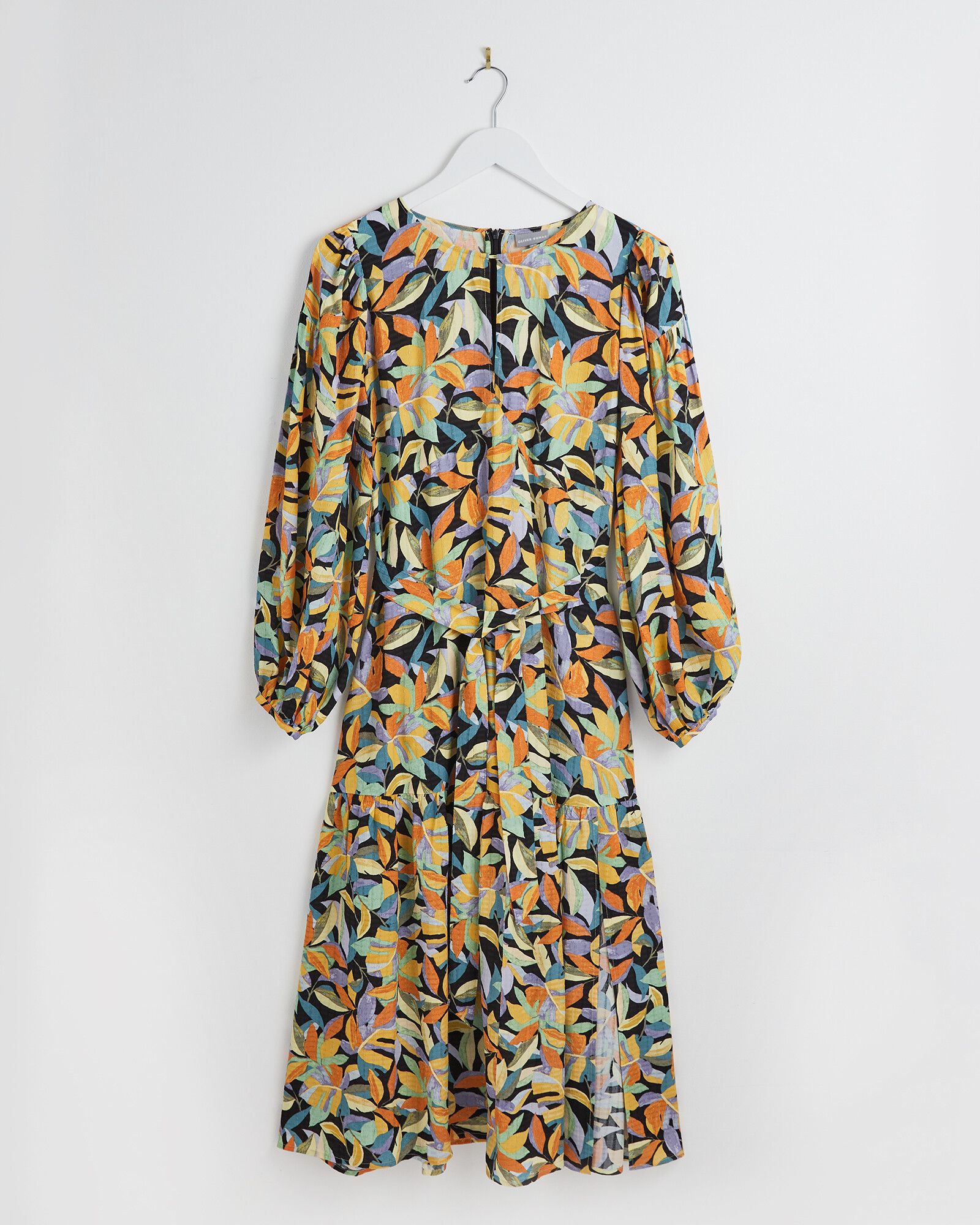 Abstract Petal Print Multicoloured Midi Dress | Oliver Bonas