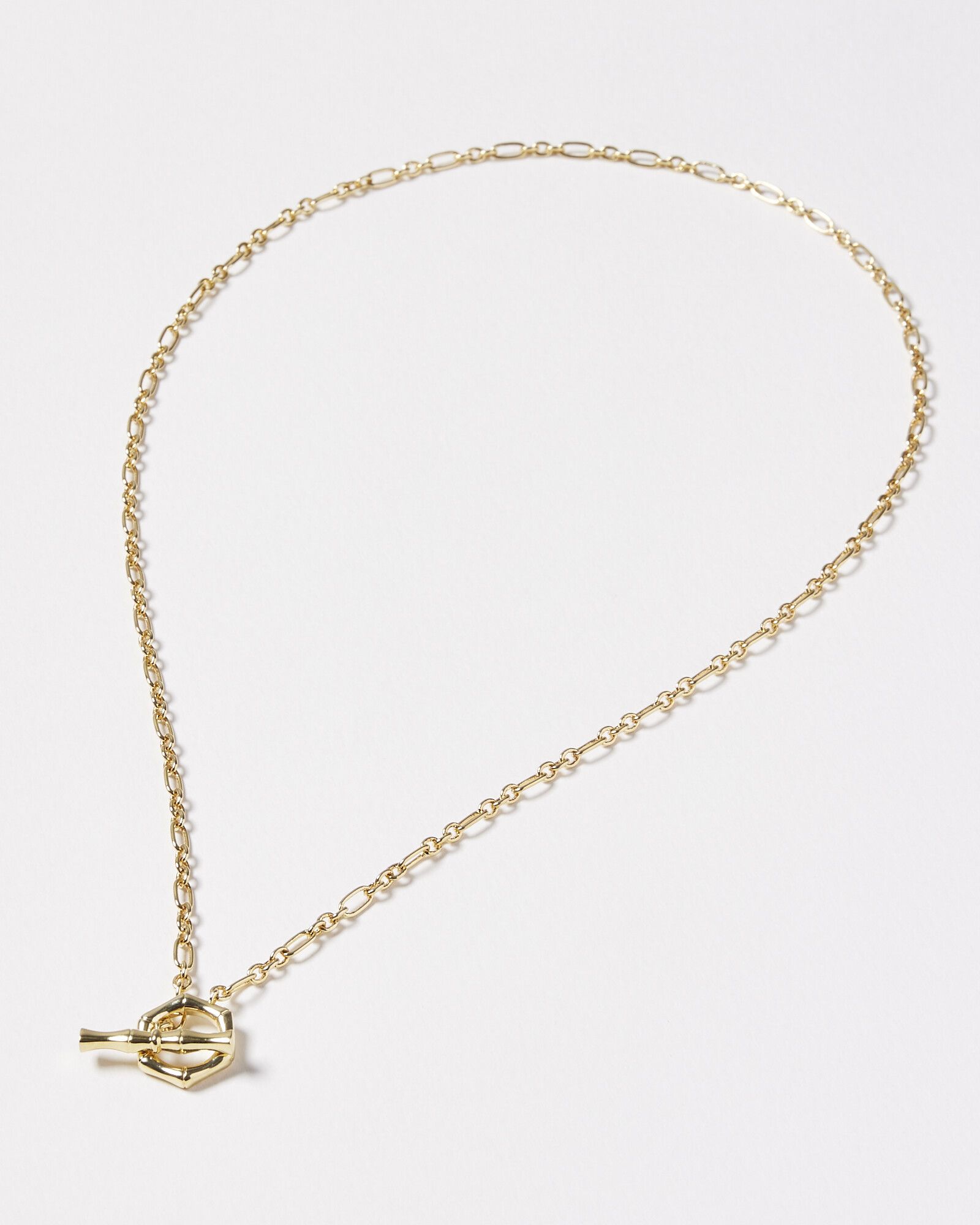 Hadara Bamboo Lariat Gold Plated Pendant Necklace | Oliver Bonas