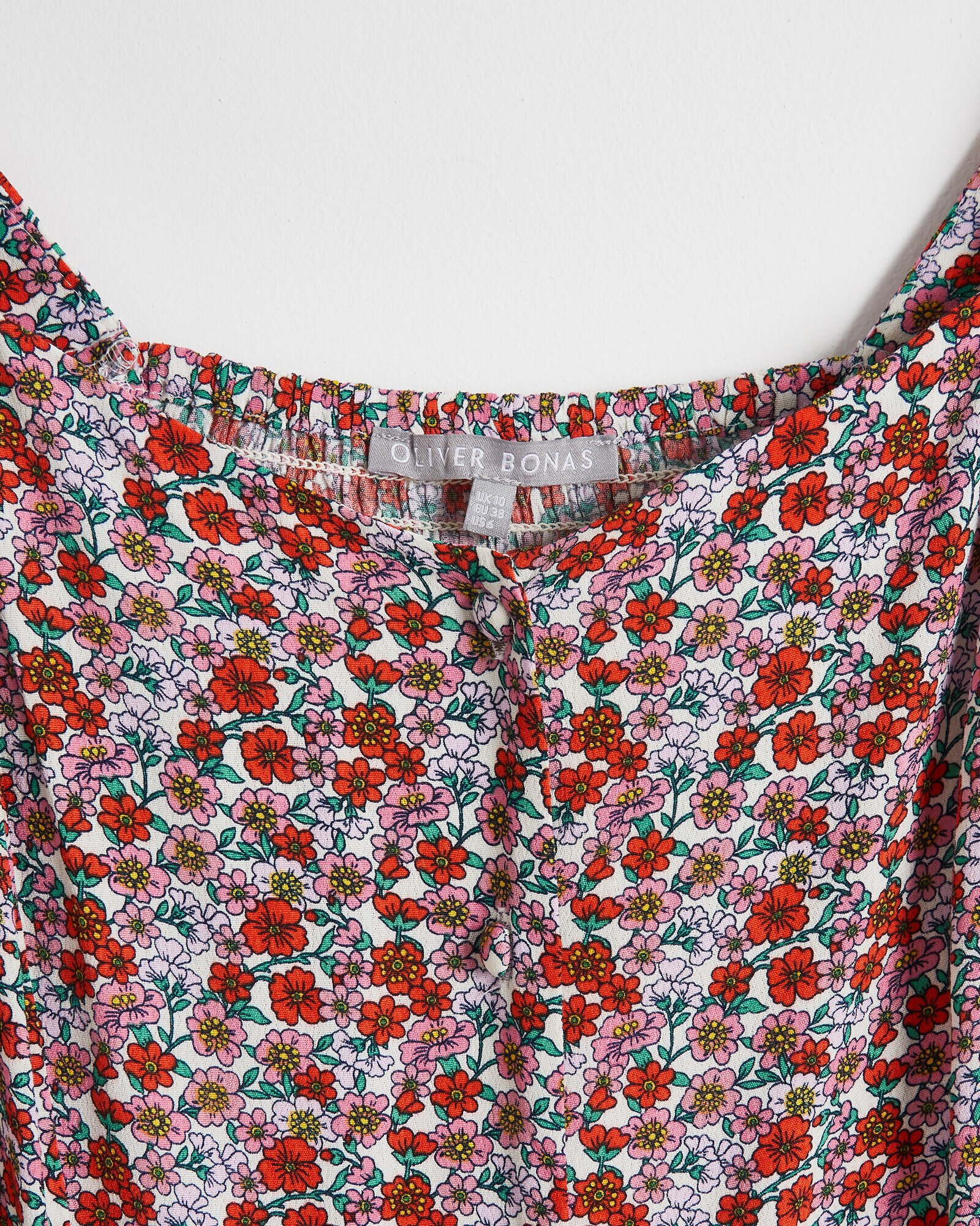 Oliver bonas red ditsy floral dress best sale