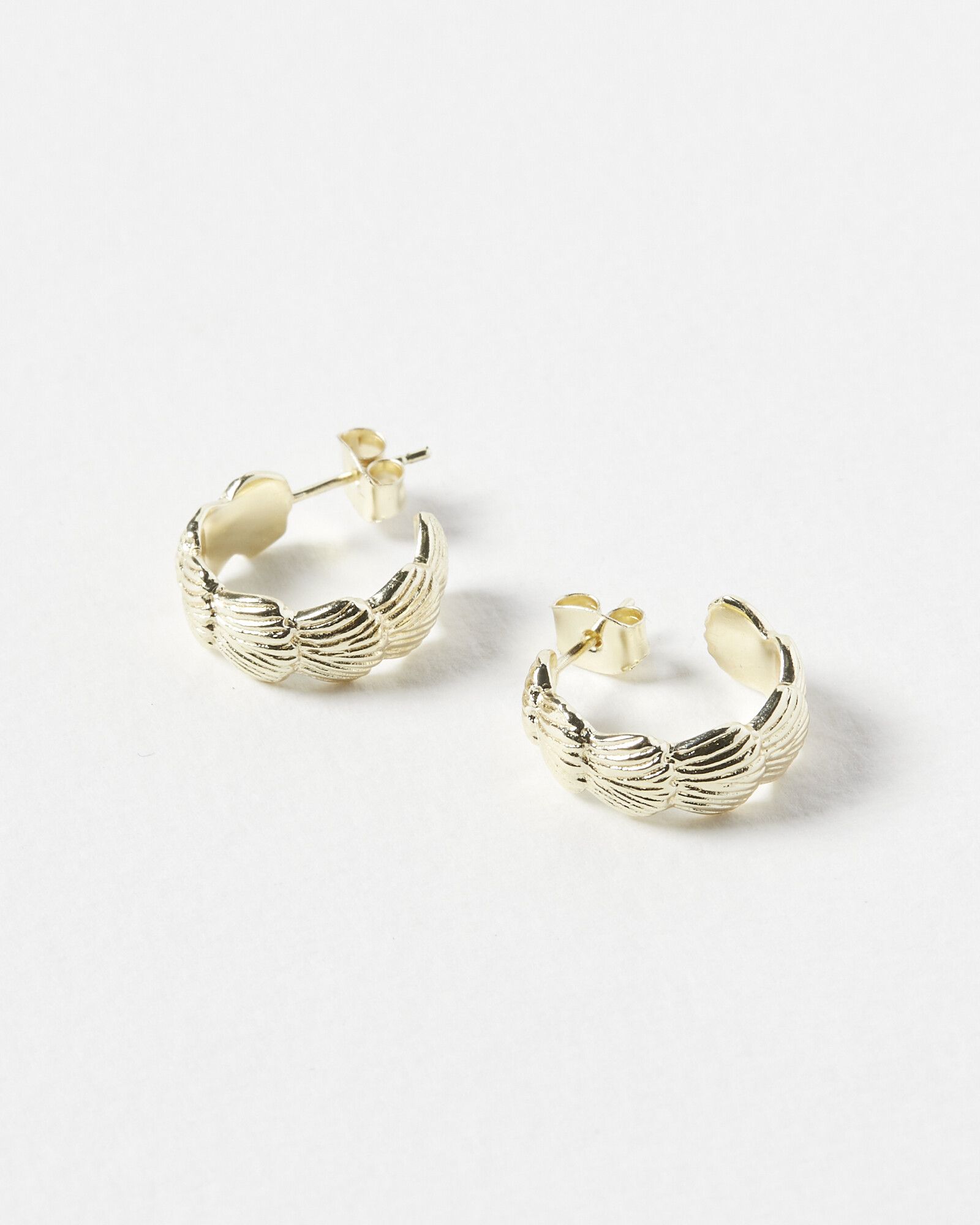 Aoife Shell Casting Gold Plated Hoop Earrings | Oliver Bonas